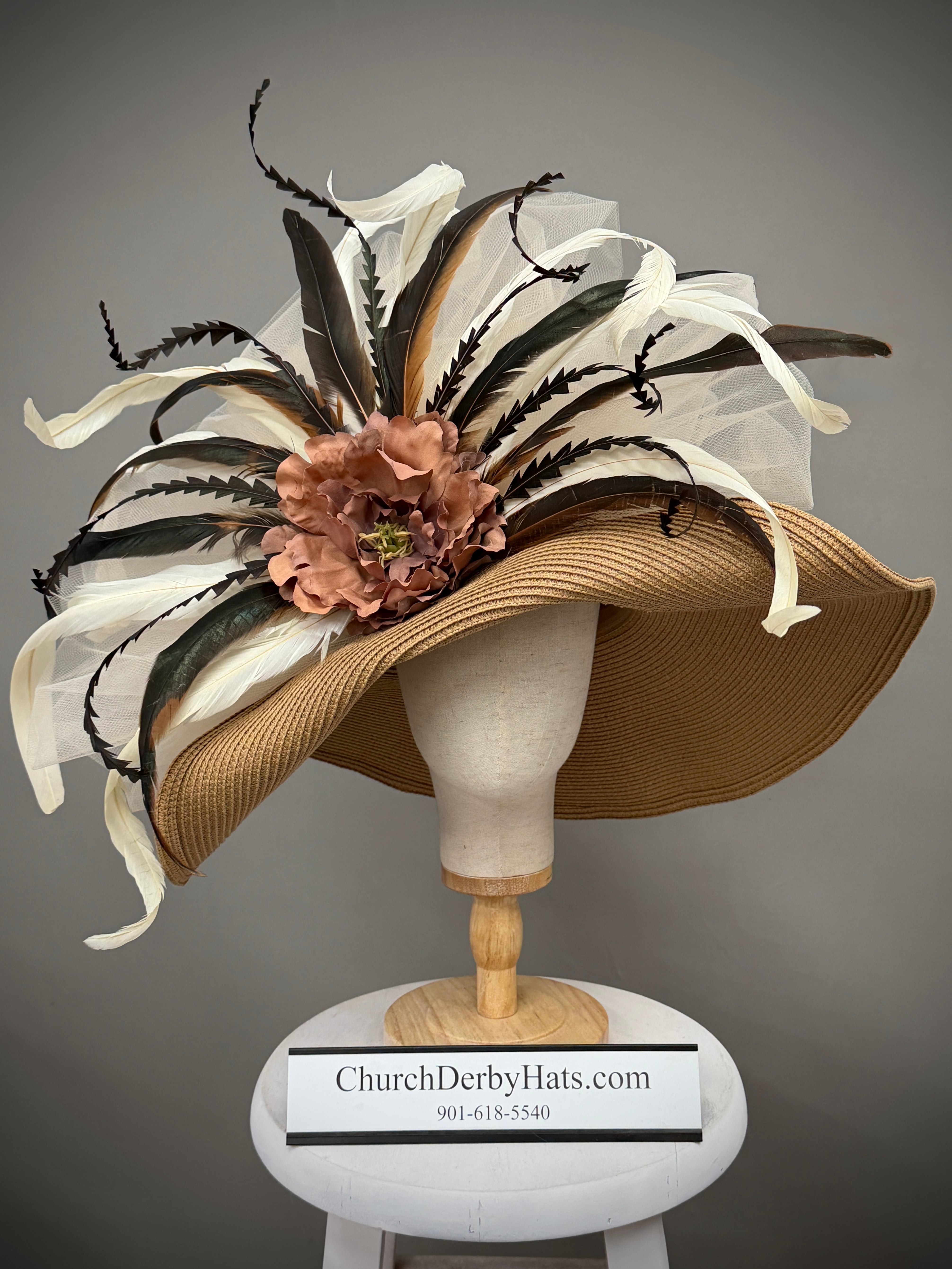 Pamela - Elegant Church Derby Hat