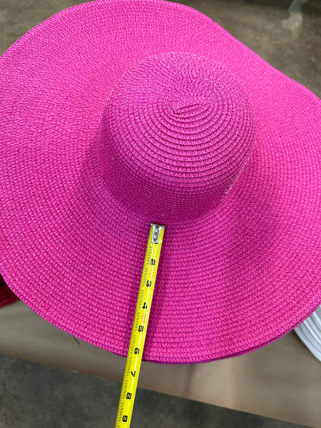 6 inch wired edge hat body fuchsia pink