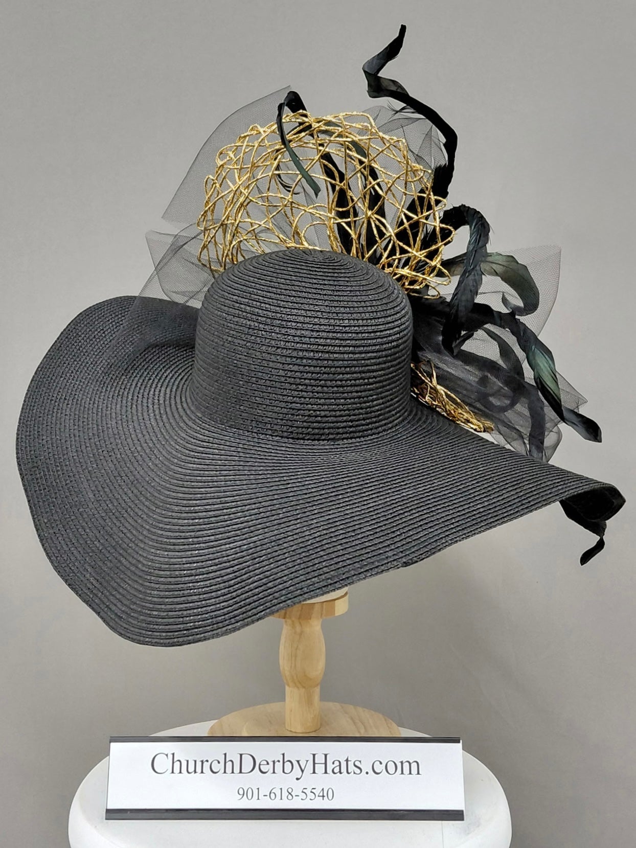 Samantha Black Gold - Kentucky Derby Hat