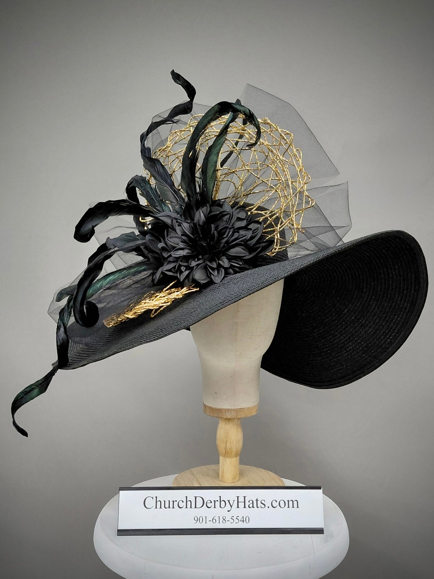 Samantha Black Gold - Kentucky Derby Hat