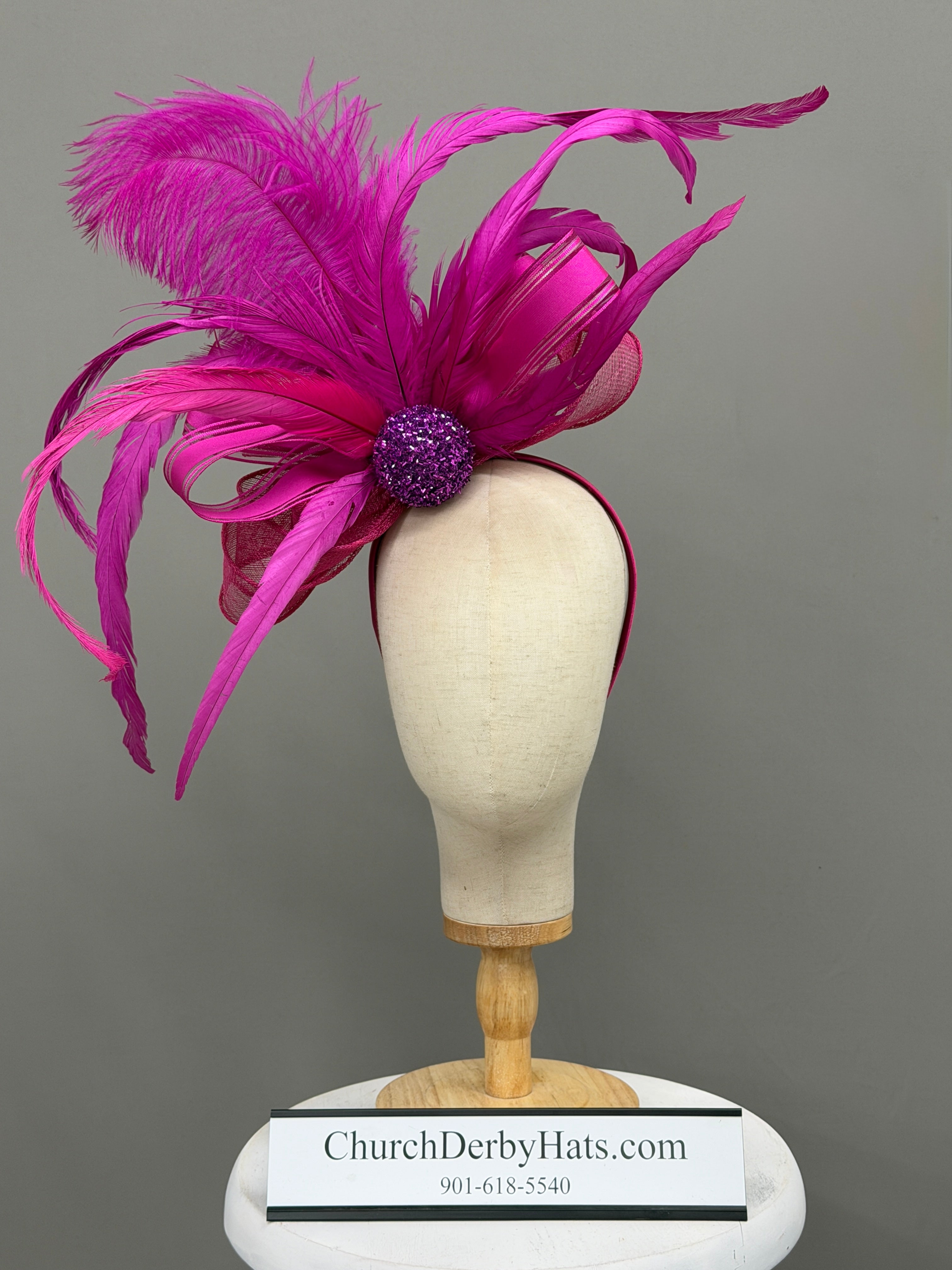 Maria by Vance - Pink Purple Fascinator on Headband