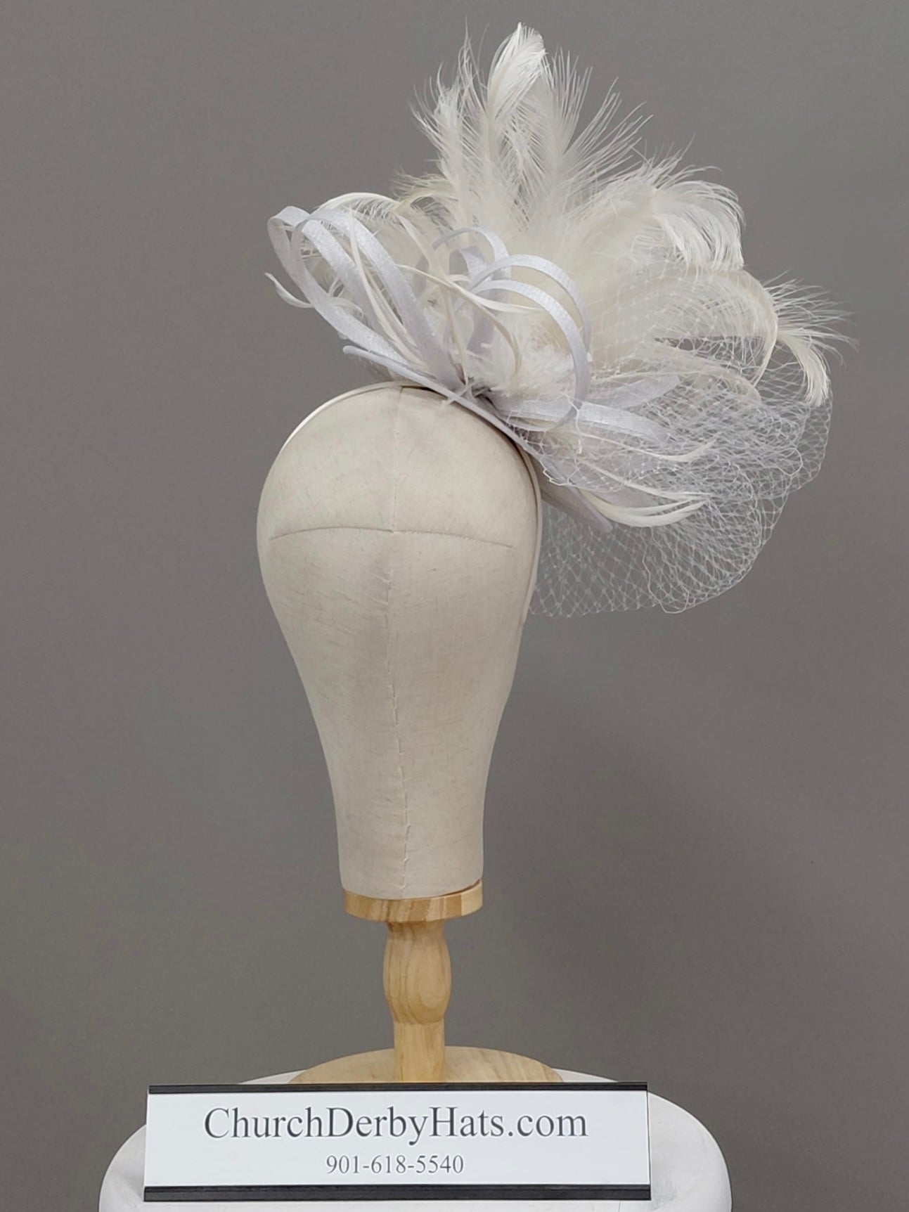 Sarah Jessica White Ivory Fascinator on Headband