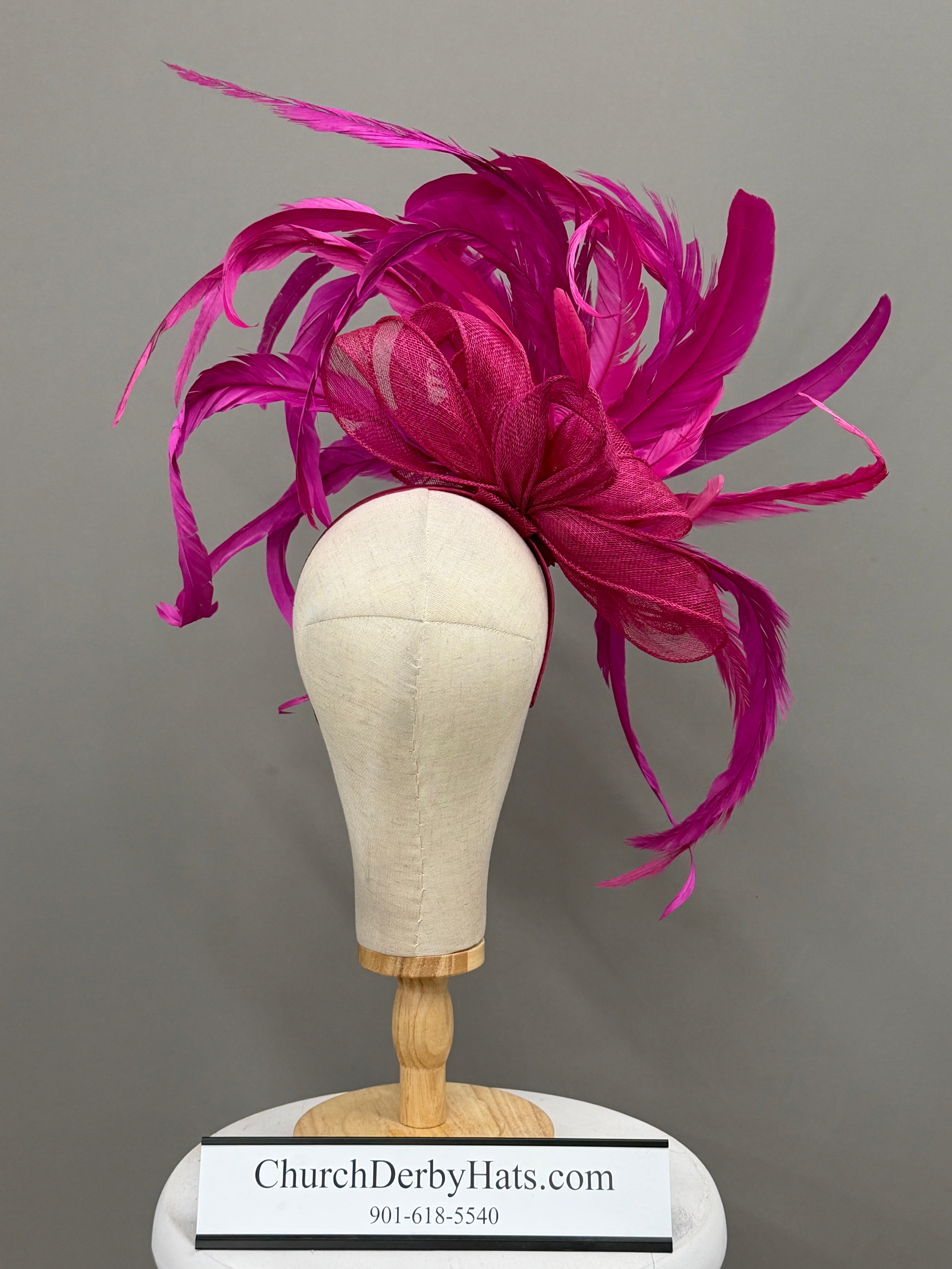 Fuchsia Fascinator on Headband by Vance