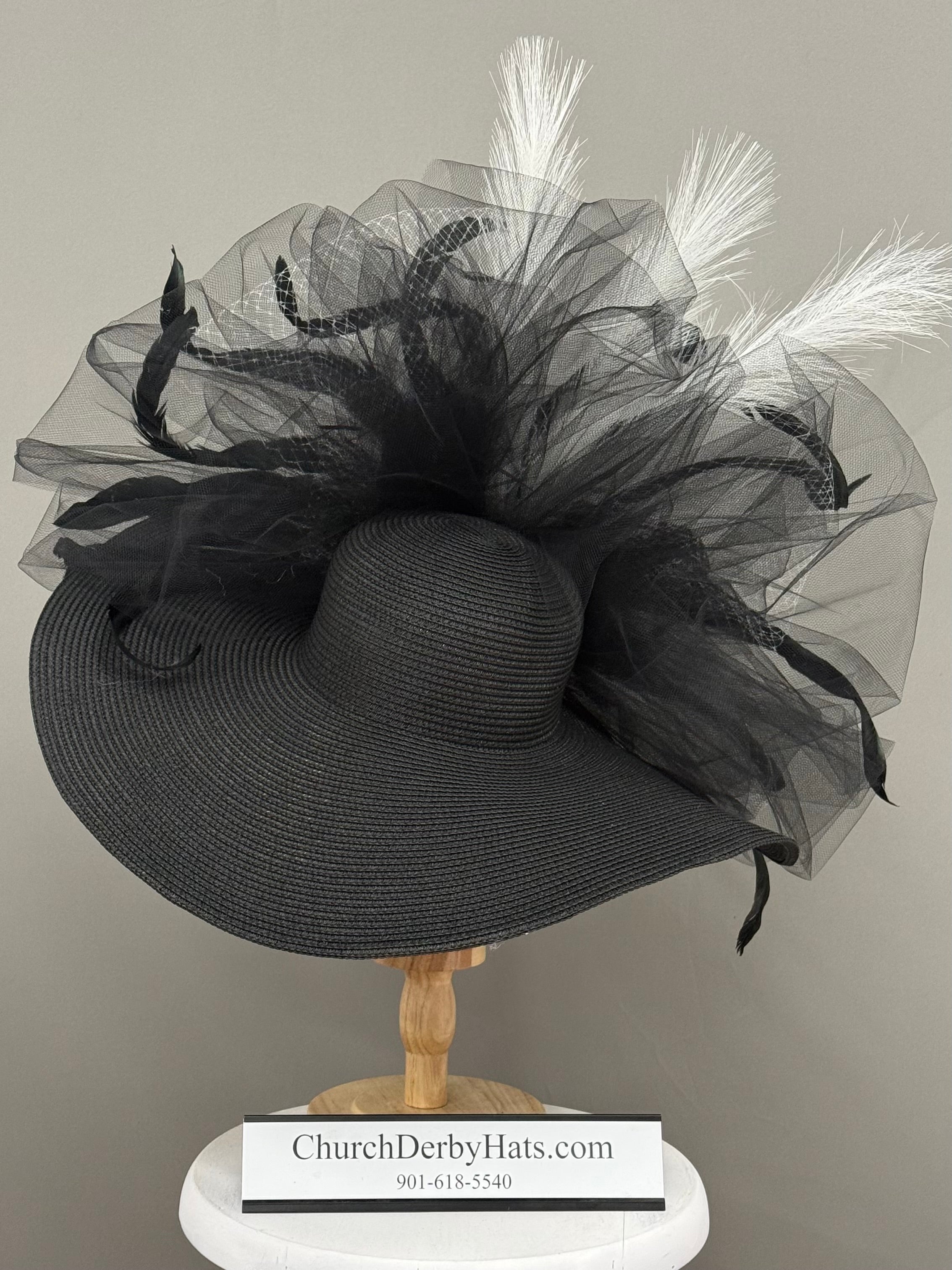Kiera Black White - Kentucky Derby Hat