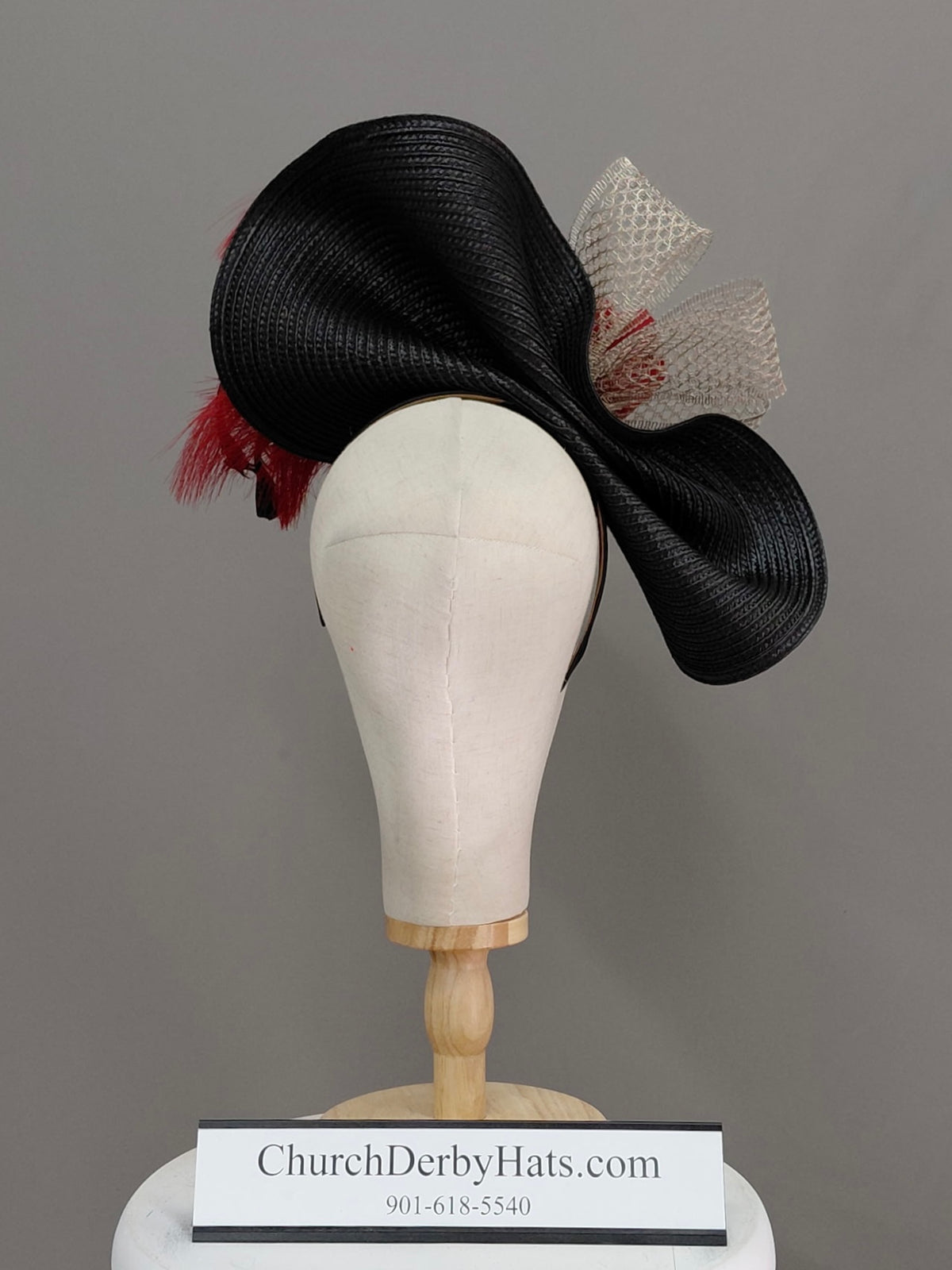 Ruby Fascinator on Headband