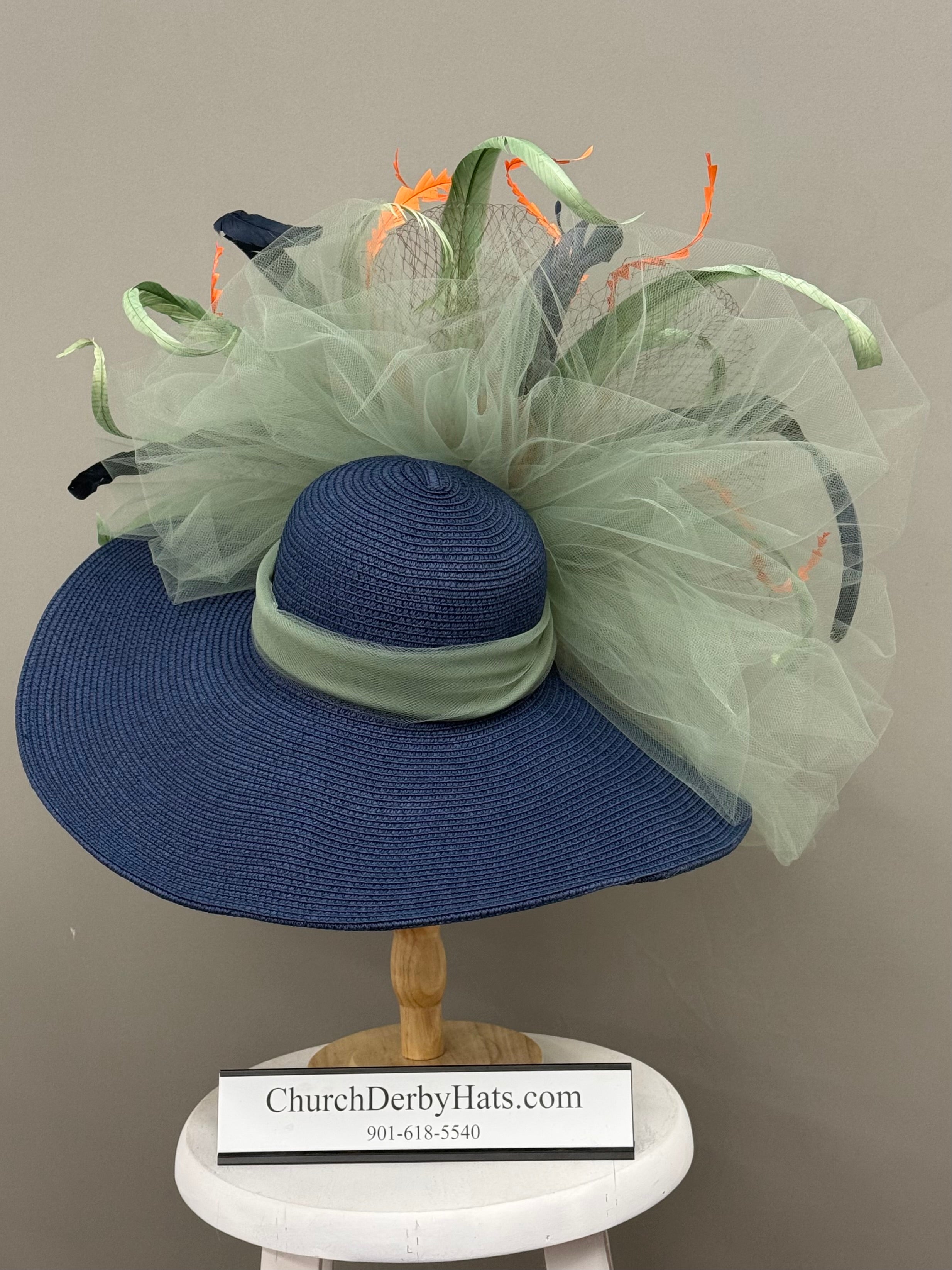 Tera Navy Blue - Kentucky Derby Hat