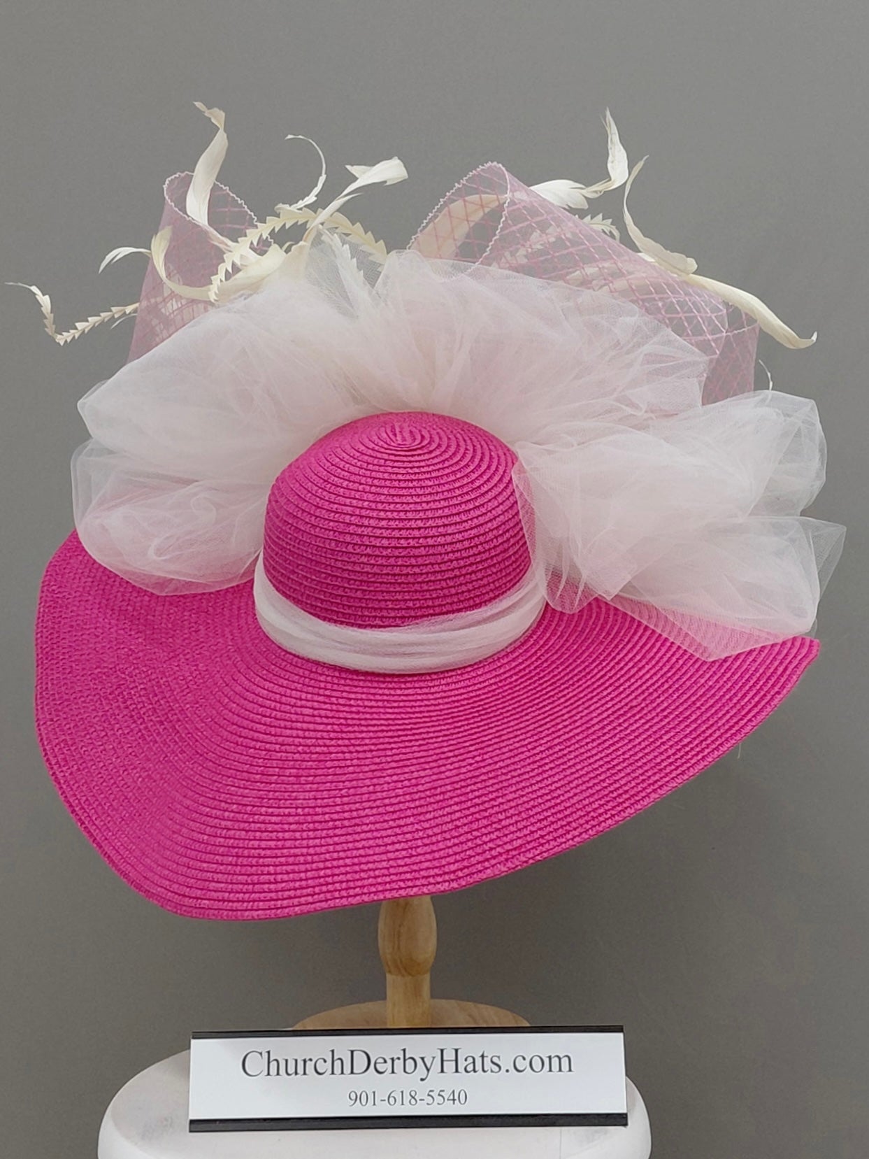 Whitney Pink - Church Derby - Kentucky Derby Hat