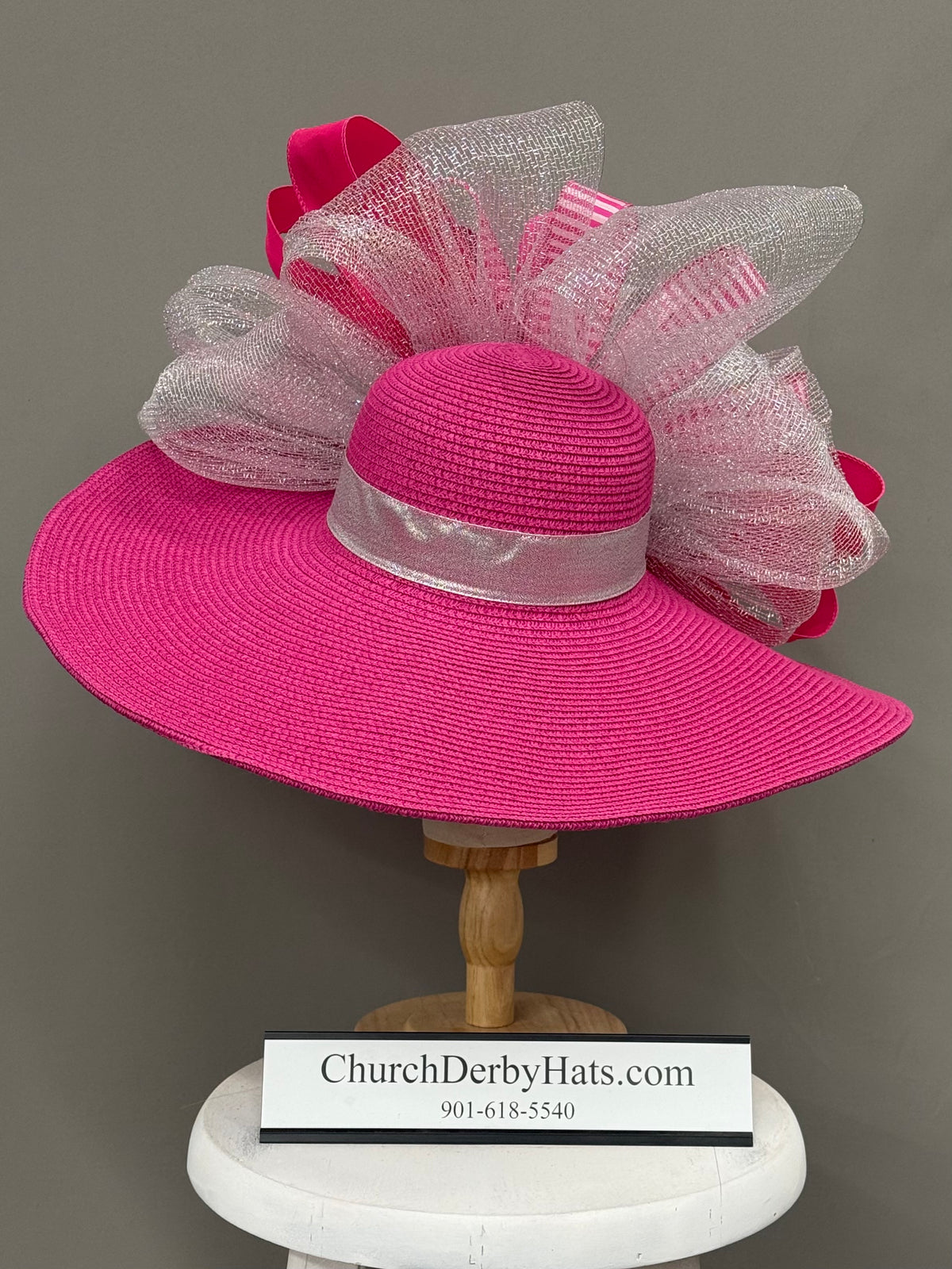 Serine Pink Silver - Kentucky Derby Hat