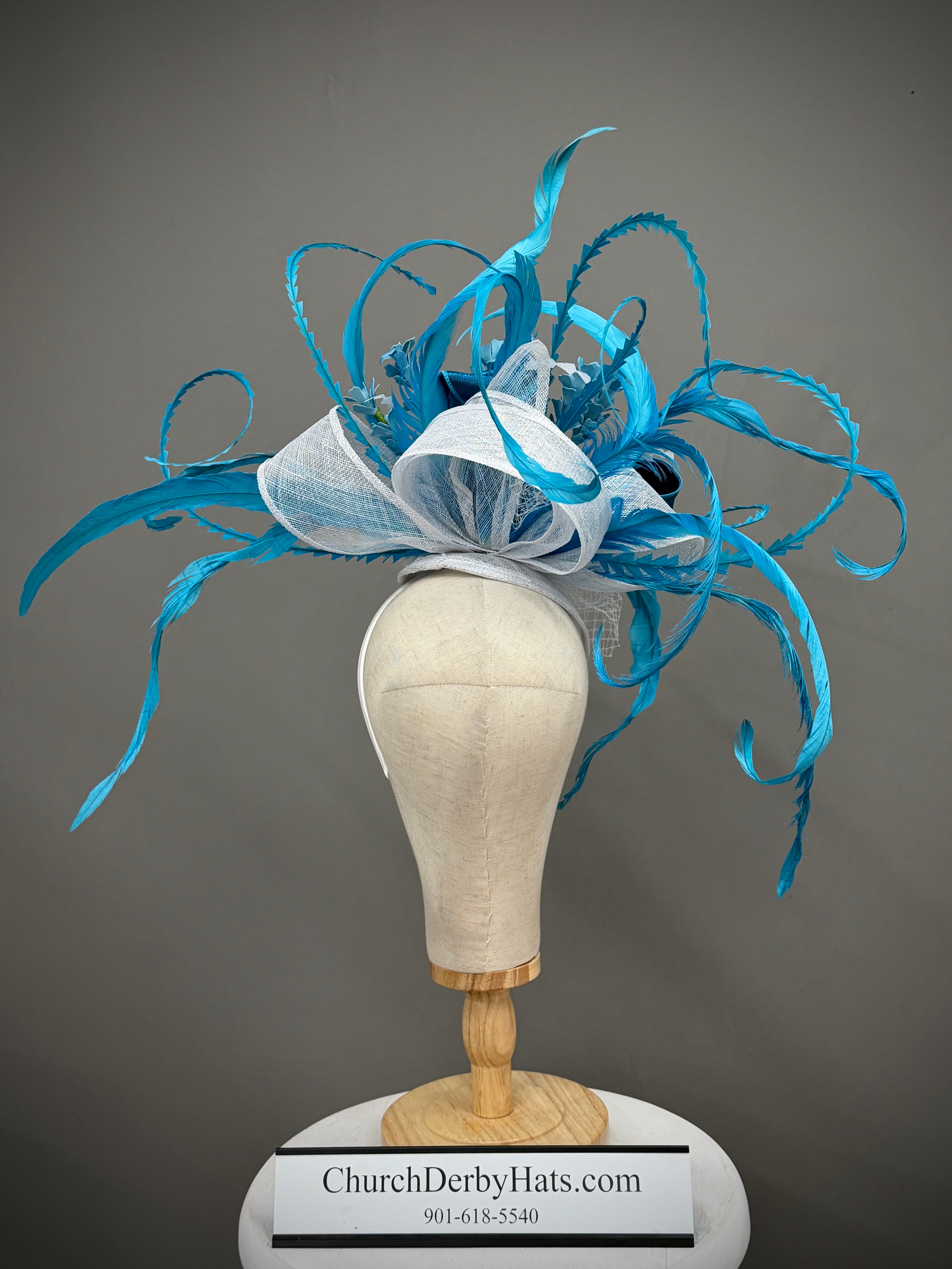 Rachel Blue - Sinamay Couture Fascinator by Vance
