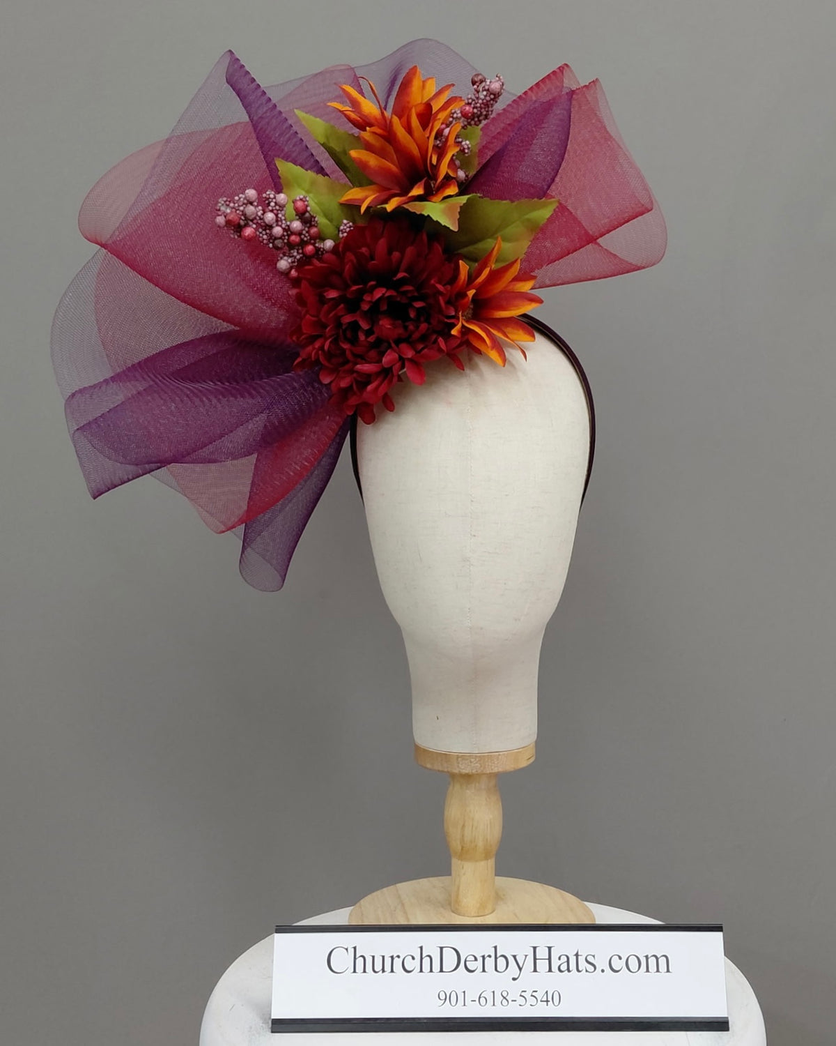 Linda Fascinator on Headband - Kentucky Derby Hat