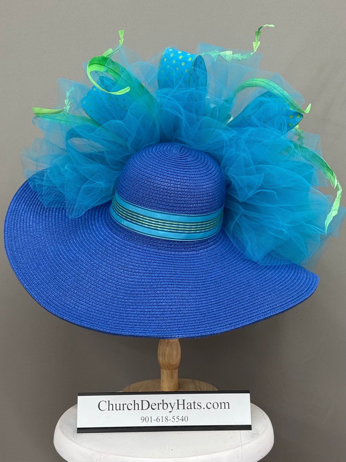 Infatuated - Blue Green Kentucky Derby Hat