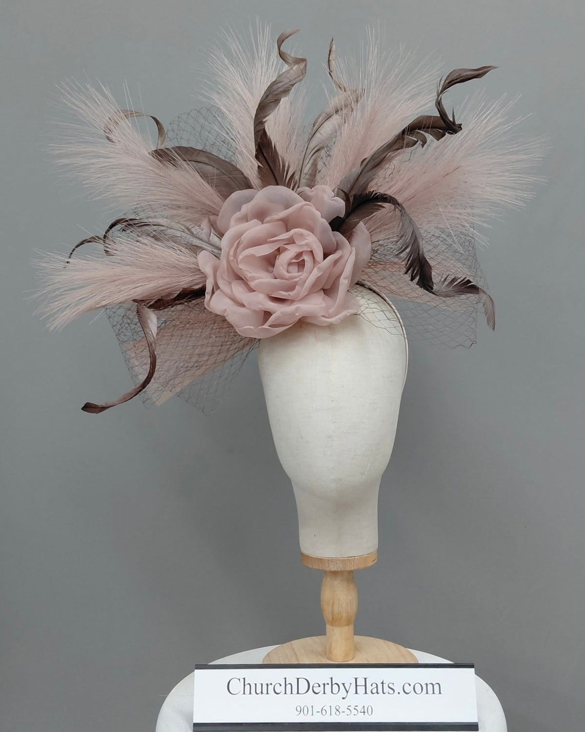Missy Blush - Kentucky Derby Hat Fascinator on Headband