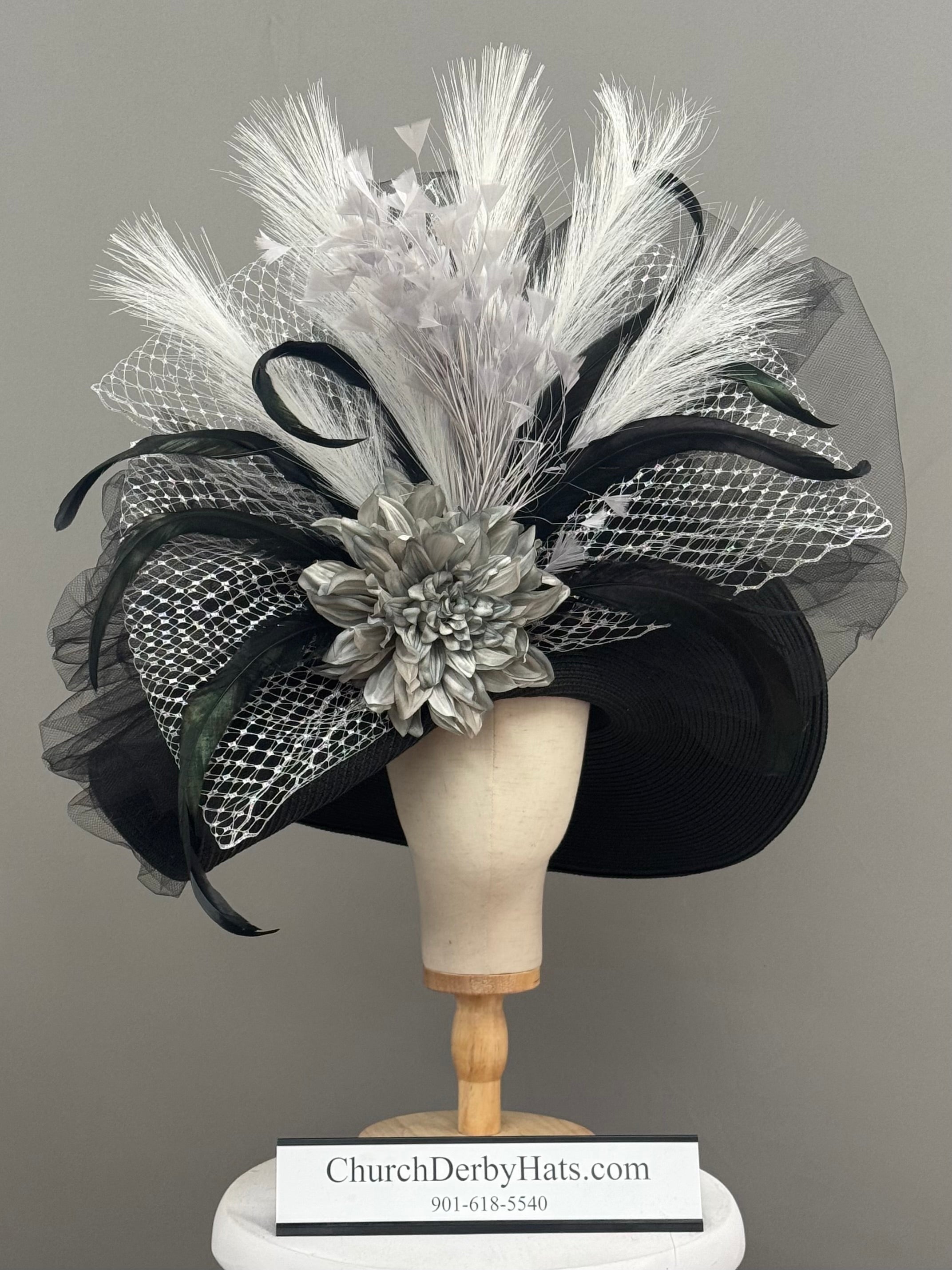 Silverina Black - Kentucky Derby Hat