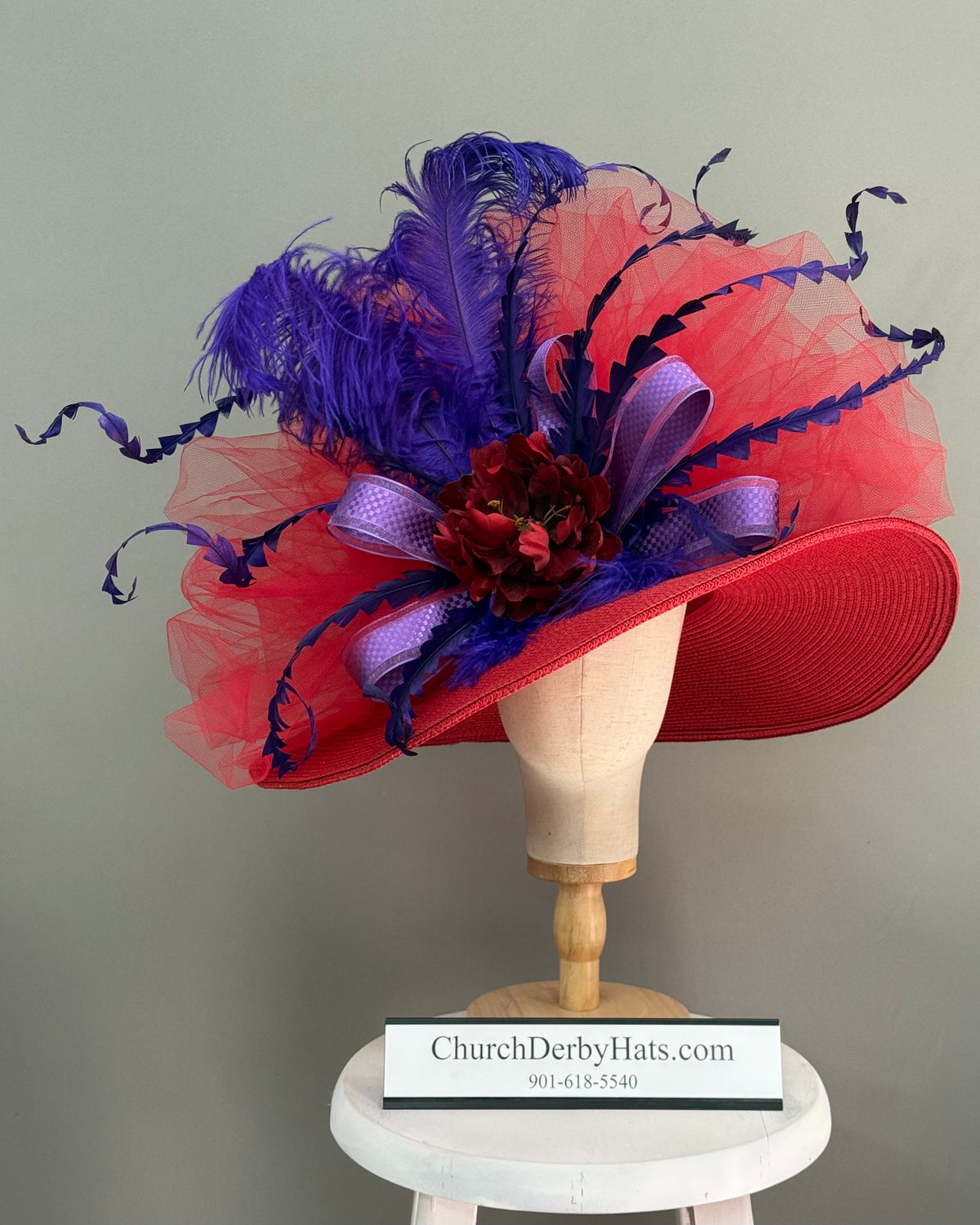 Red Society - Kentucky Derby Hat - Church Hat