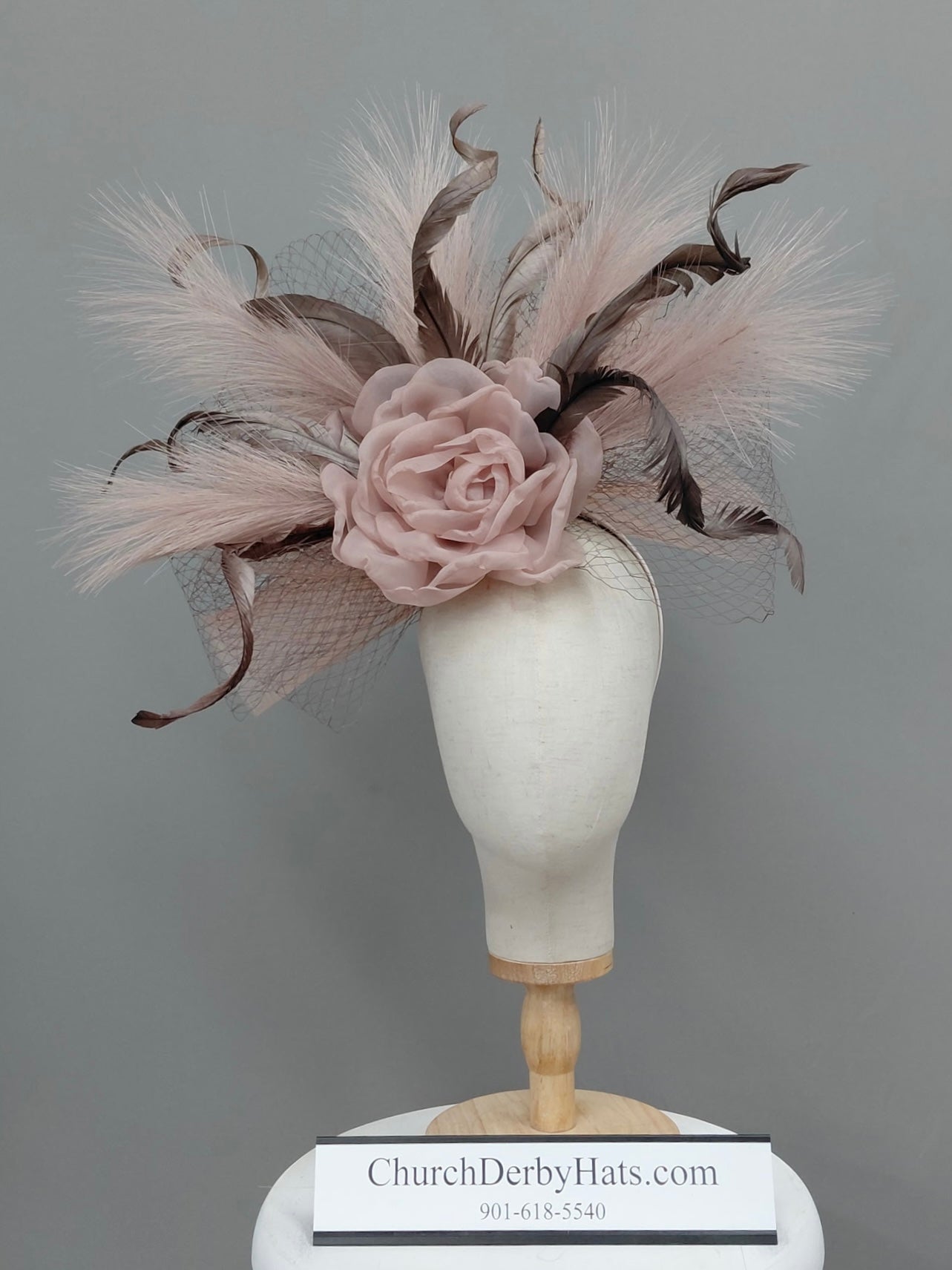 Missy Blush - Kentucky Derby Hat Fascinator on Headband