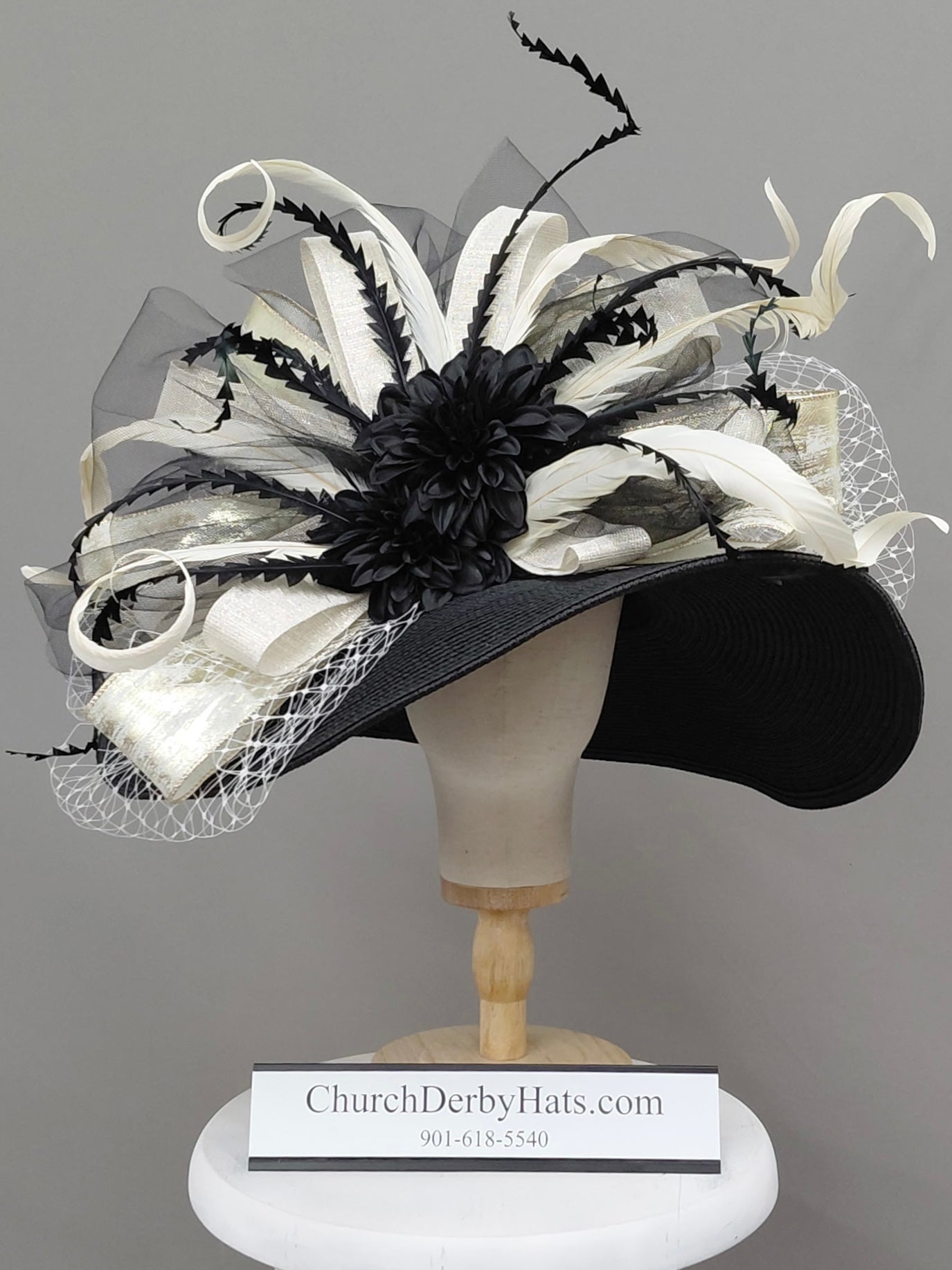 Anola Balck Ivory - Kentucky Derby Hat