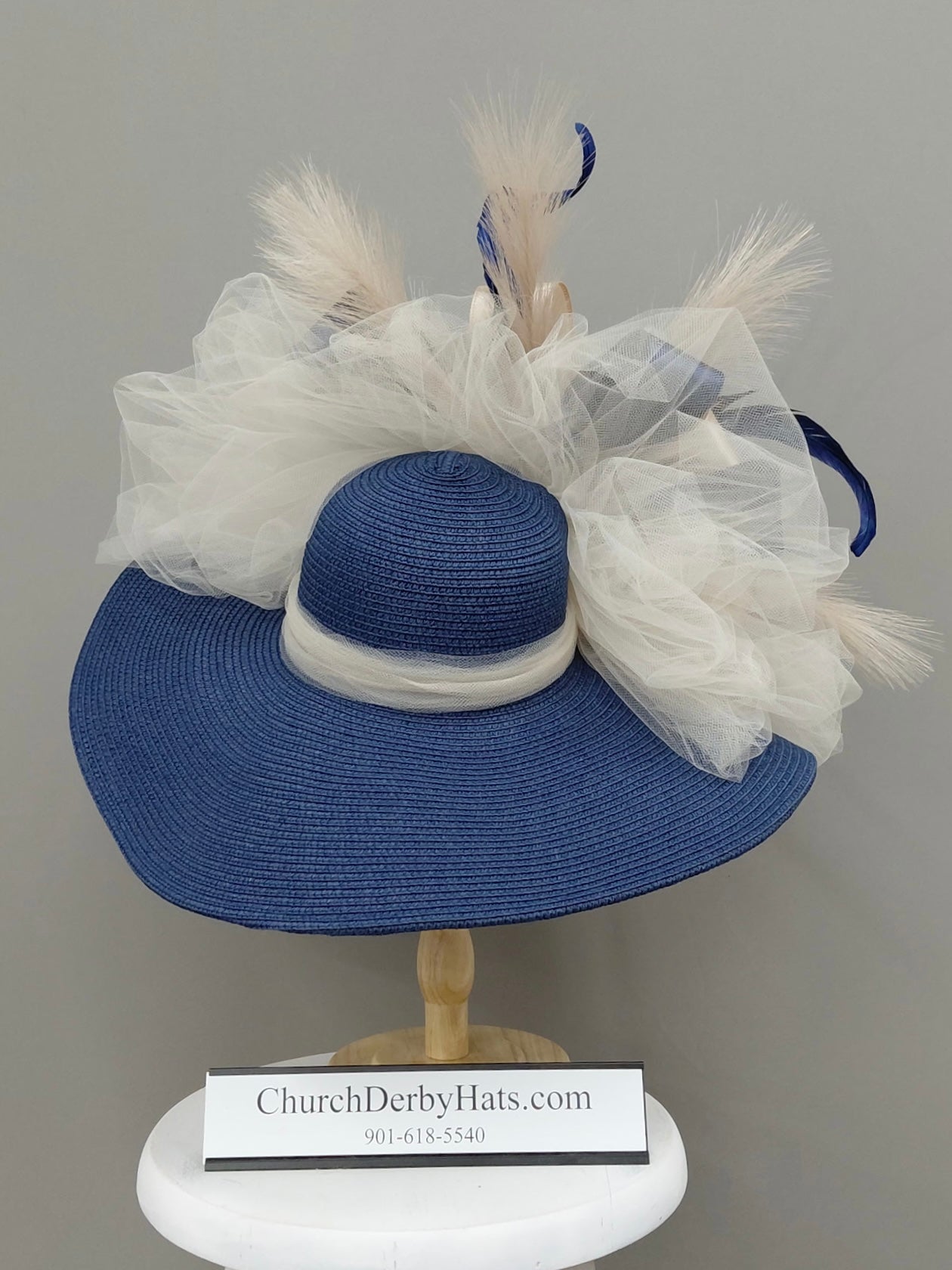 Yurina Navy Blue - Kentucky Derby Hat