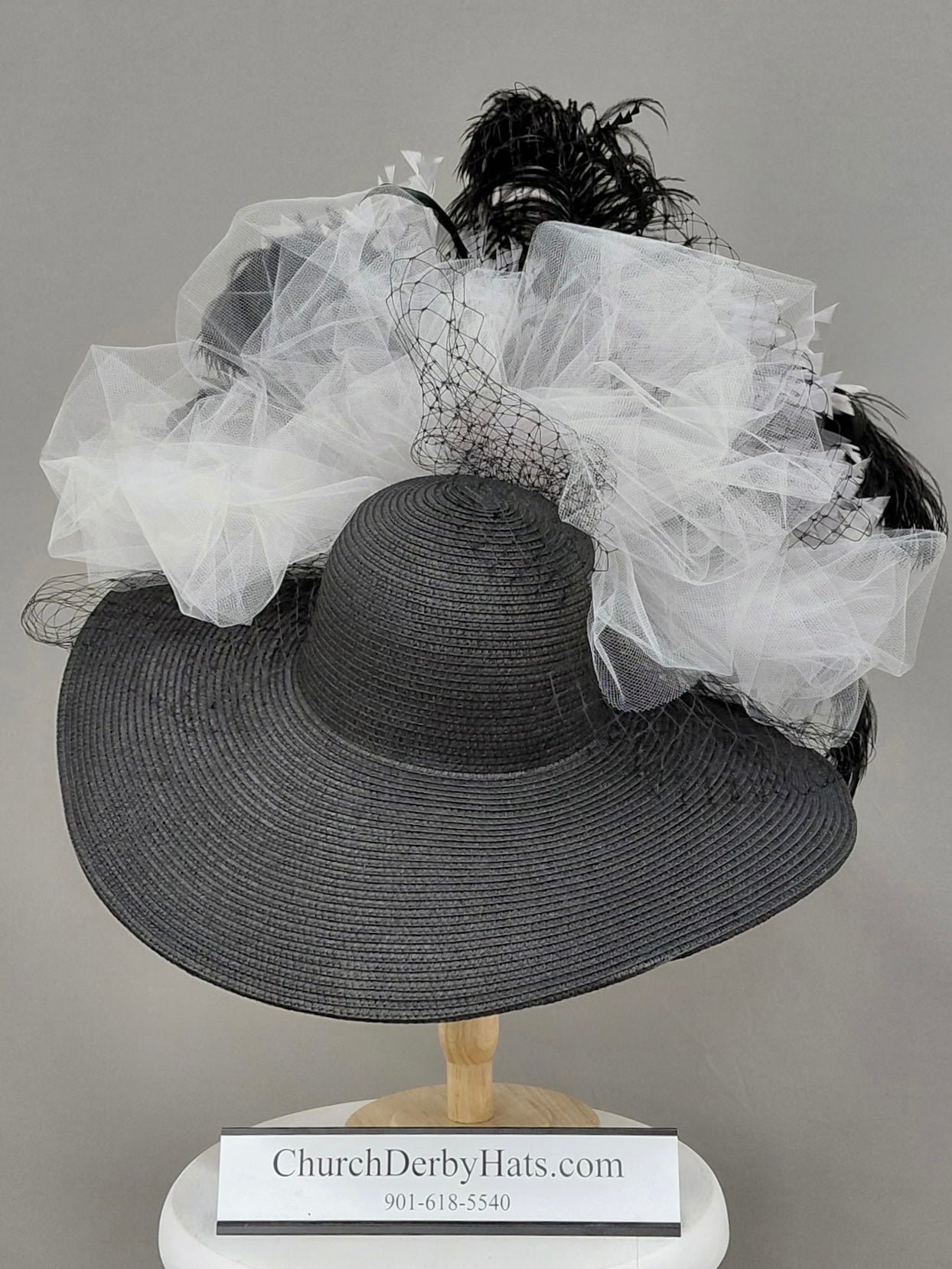 Gadot - Couture Millinery Church Derby Hat