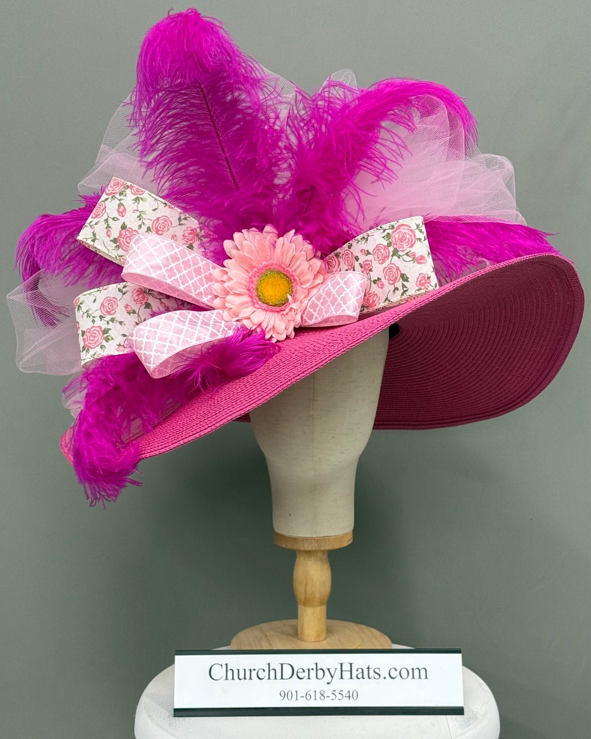 Miranda Pink - Kentucky Derby Hat - Church Hat