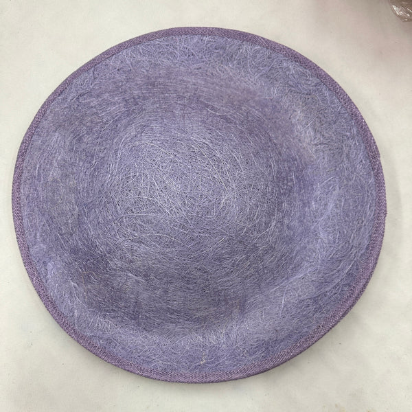 Purple sinamay fascinator