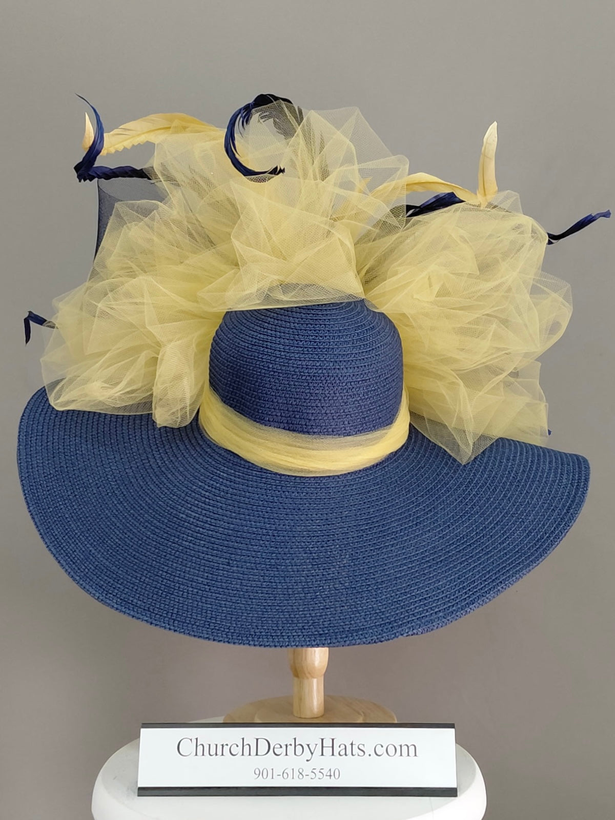 Greta Navy Gold - Kentucky Derby Hat