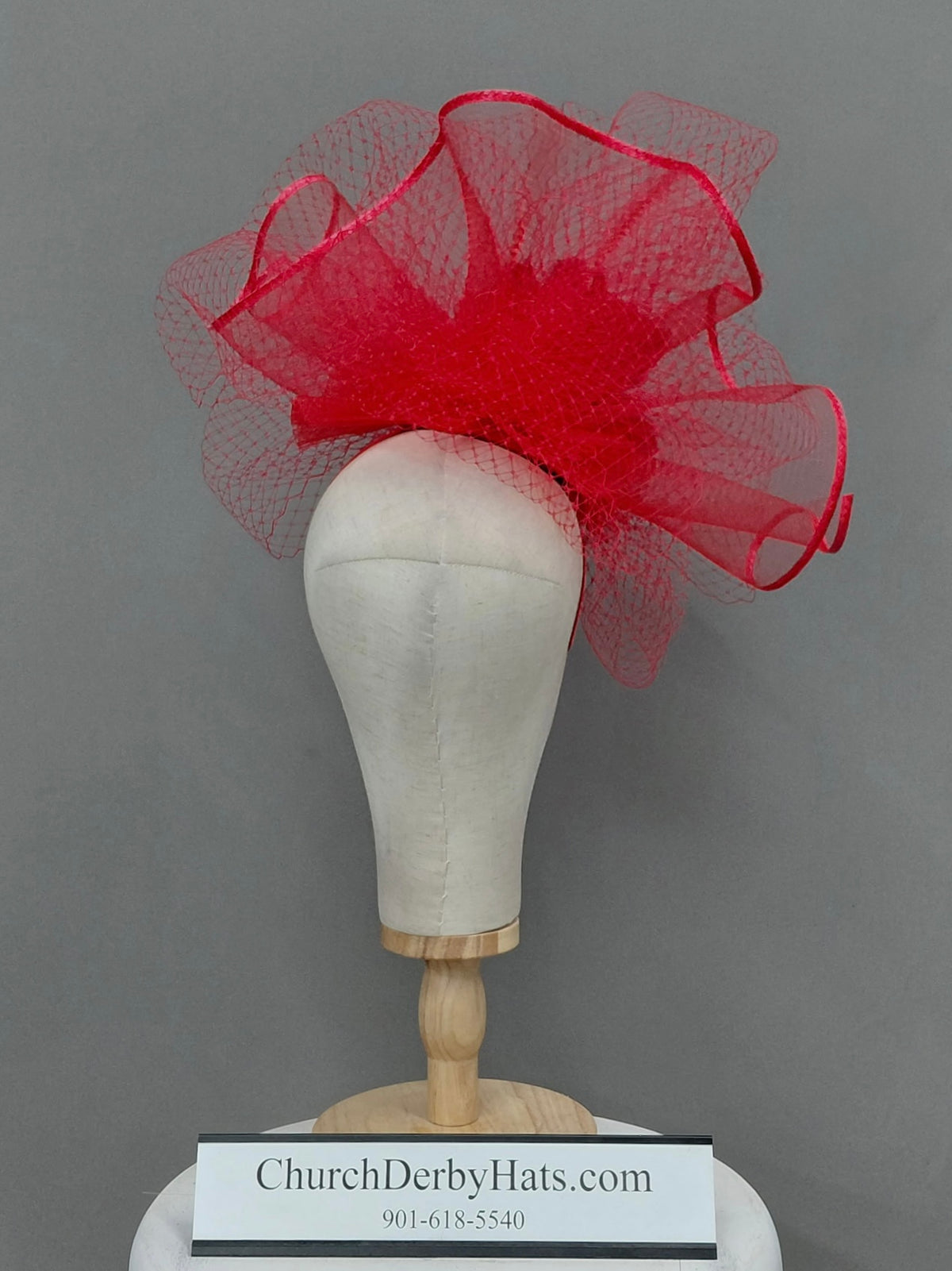 Deridra Red Fascinator on Headband