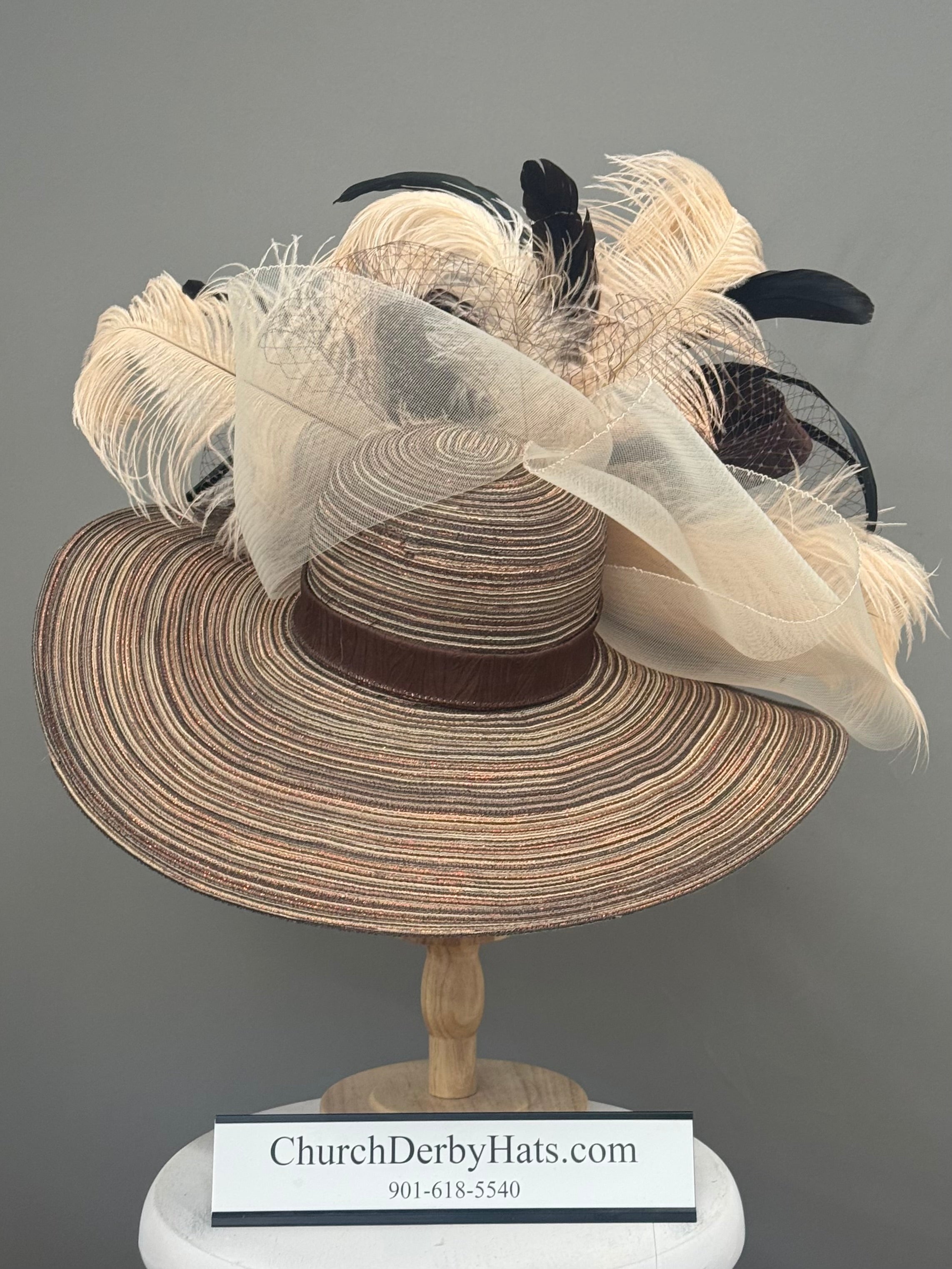 Cinnamon - Church Hat - Kentucky Derby Hat
