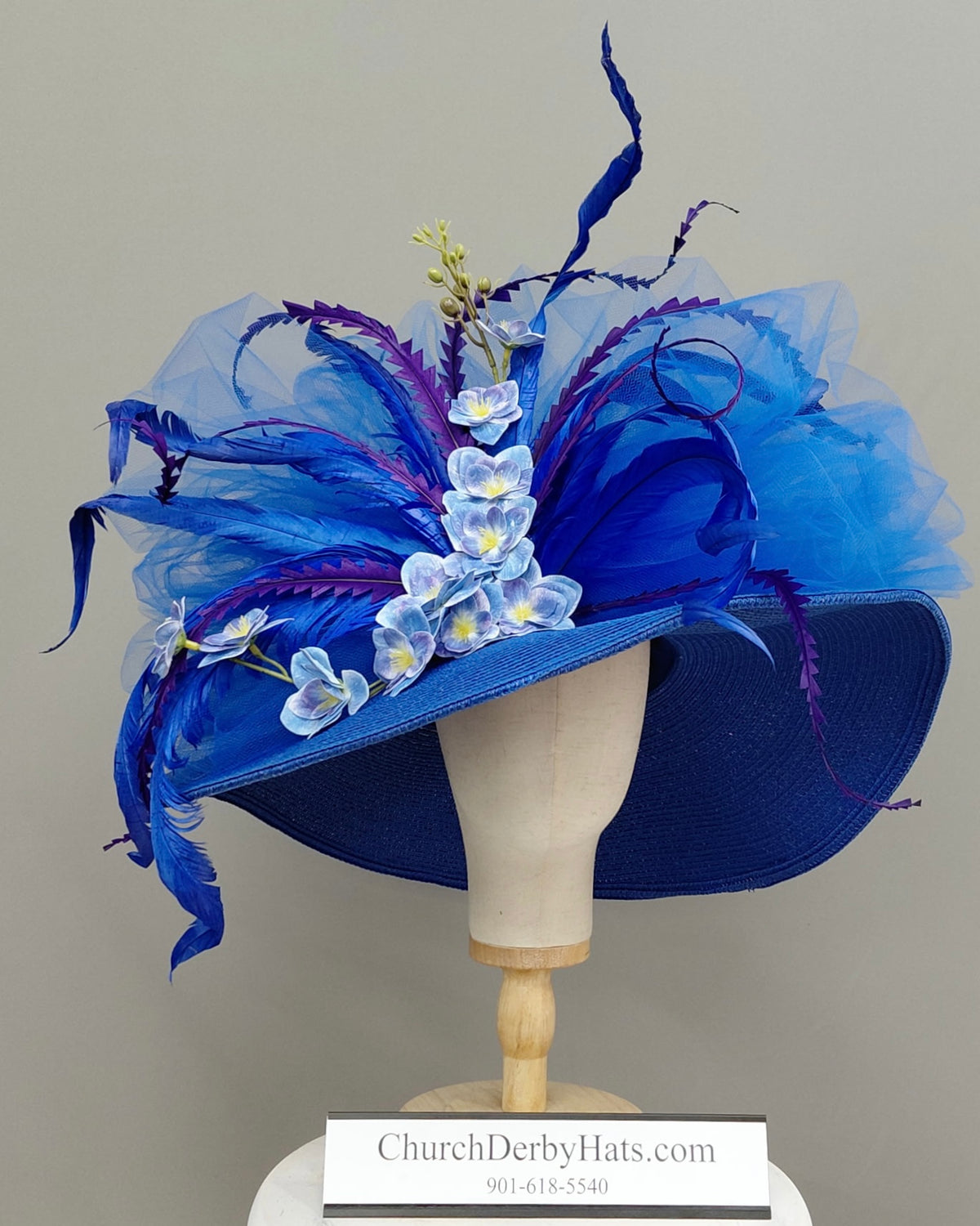 Lina Royal Blue - Kentucky Derby Hat