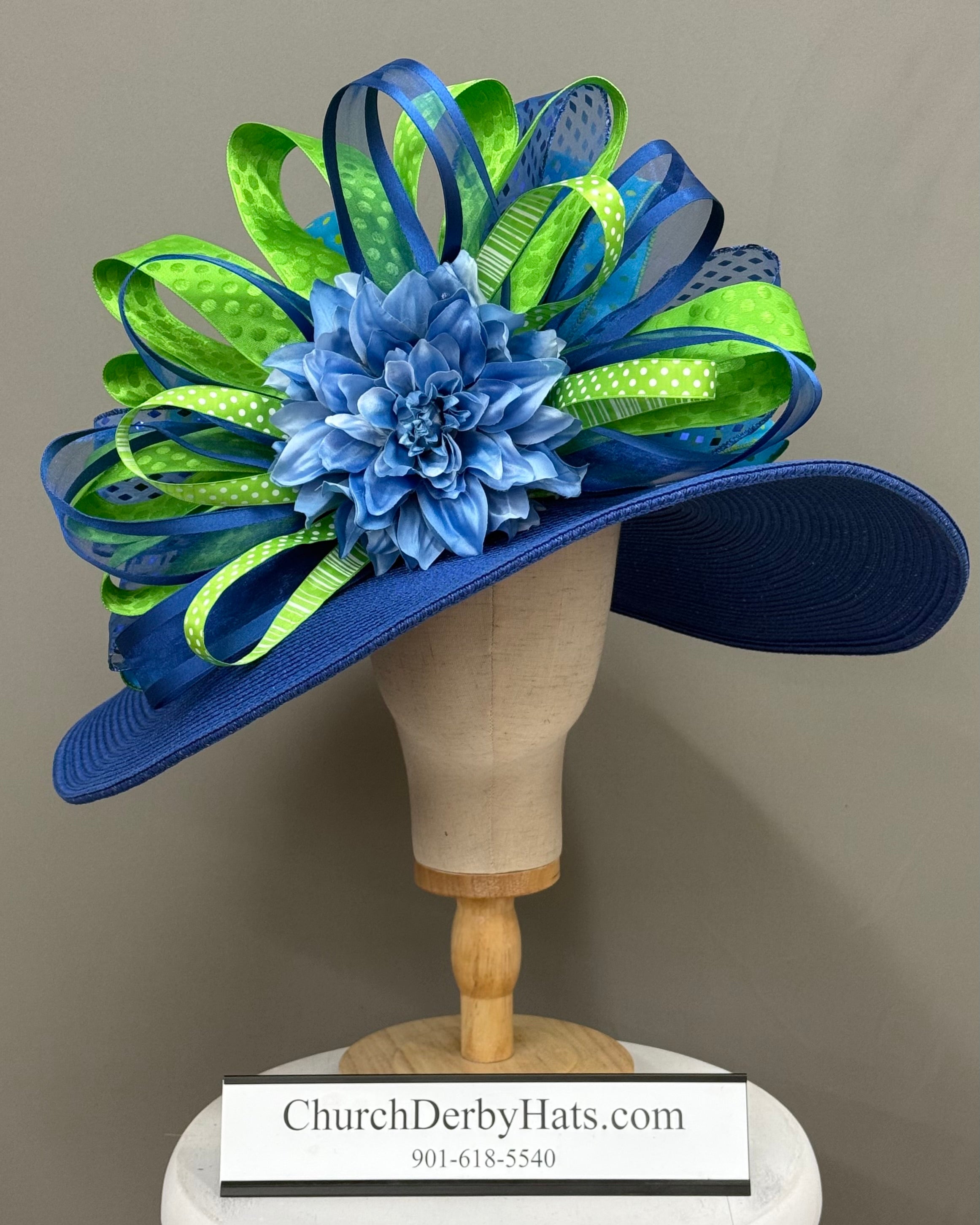 Hellen Blue Green - Kentucky Derby Hat