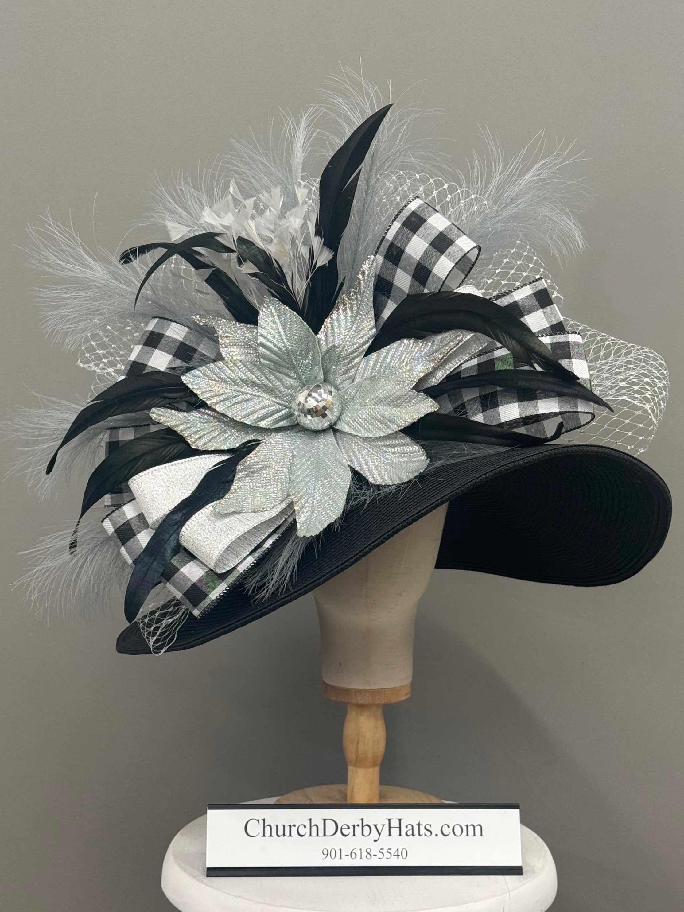 Cristi Black White - Kentucky Derby Hat