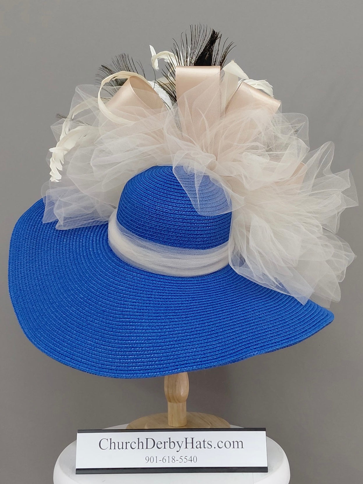 Prather Street - Royal Blue Ivory - Church Derby Hat