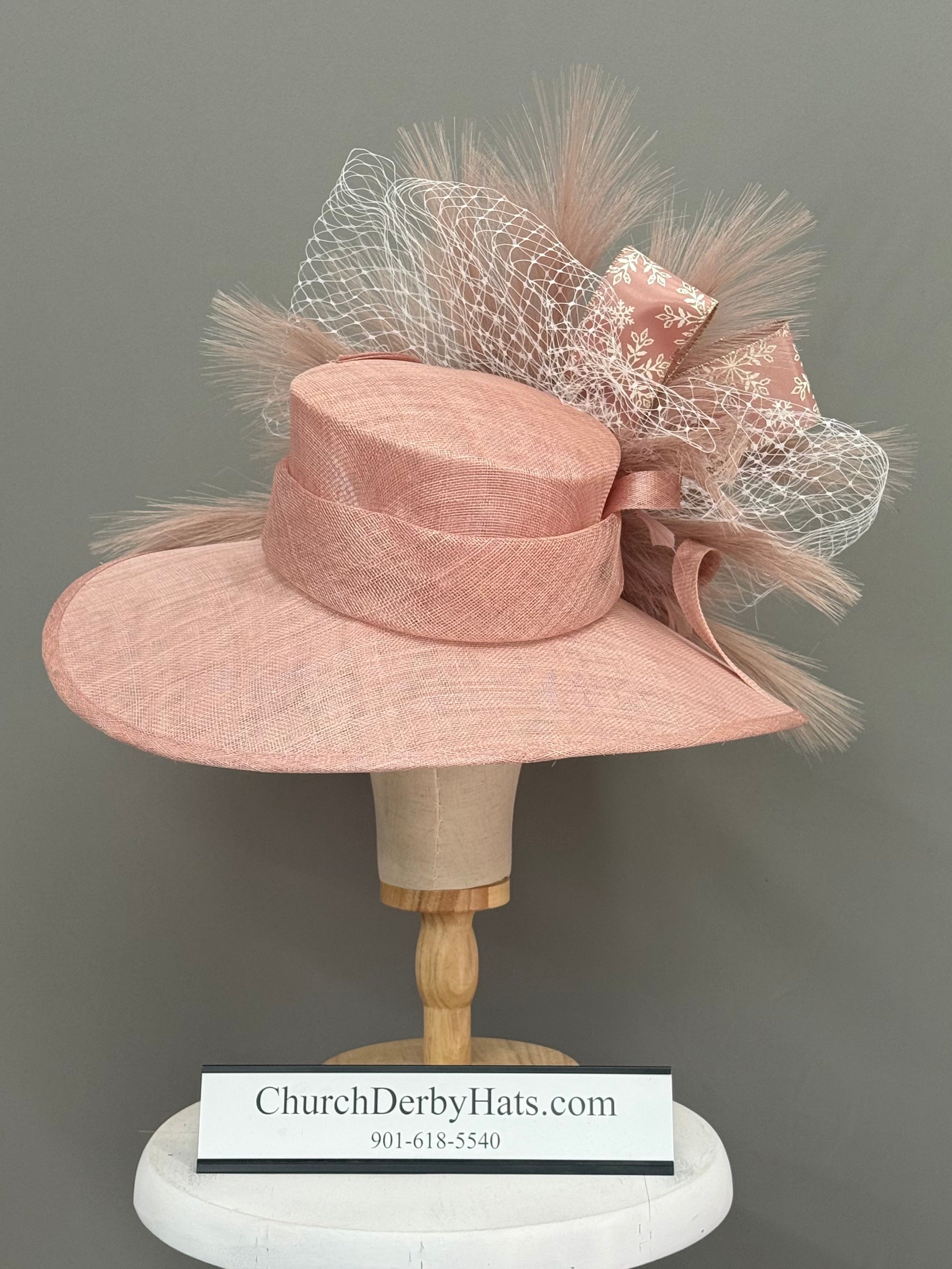 Blush Pink - Kentucky Derby Hat - Church Hat