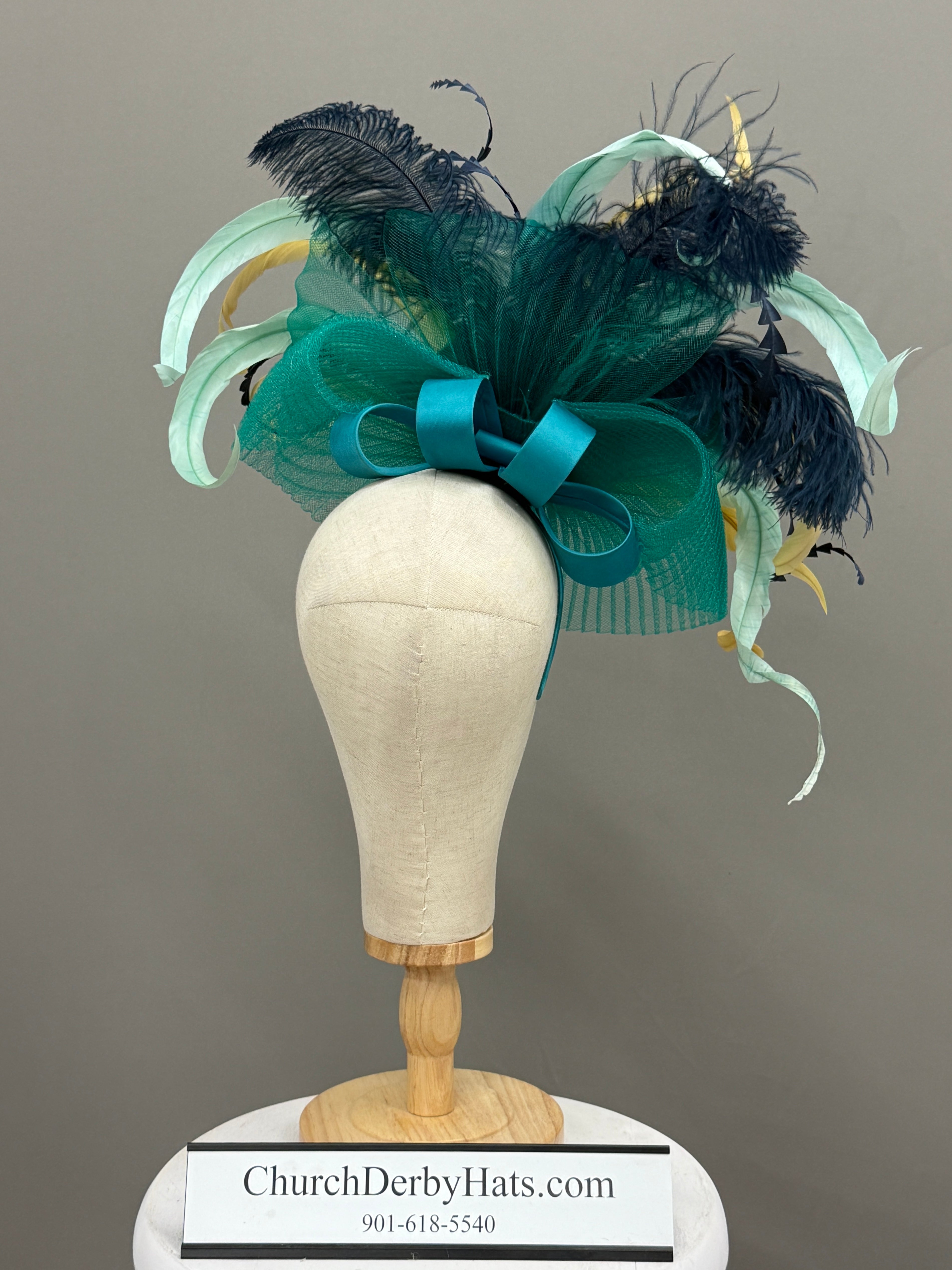 Emerald Night Fascinator - Kentucky Derby Hat