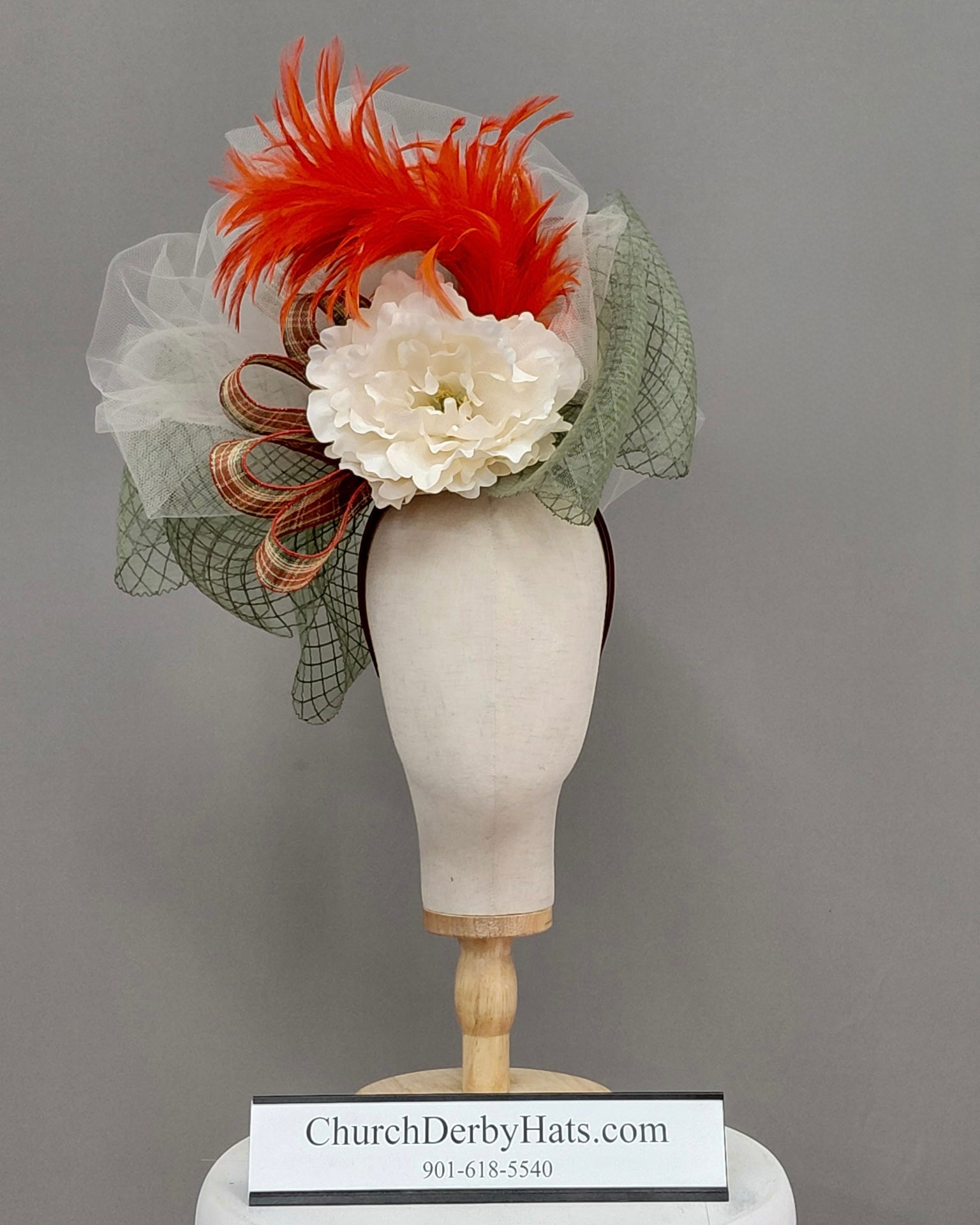 Poppy Fascinator on headband