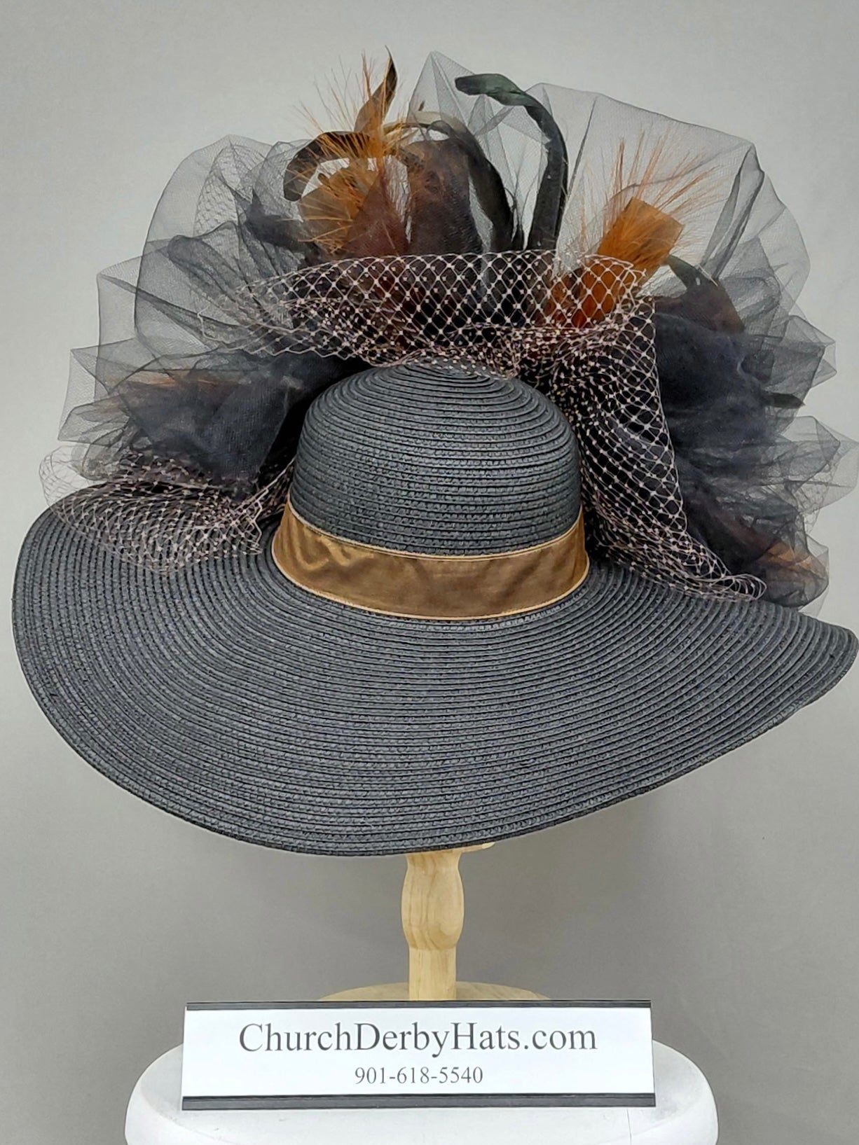 Jaqueline Black - Kentucky Derby Hat - Church Hat