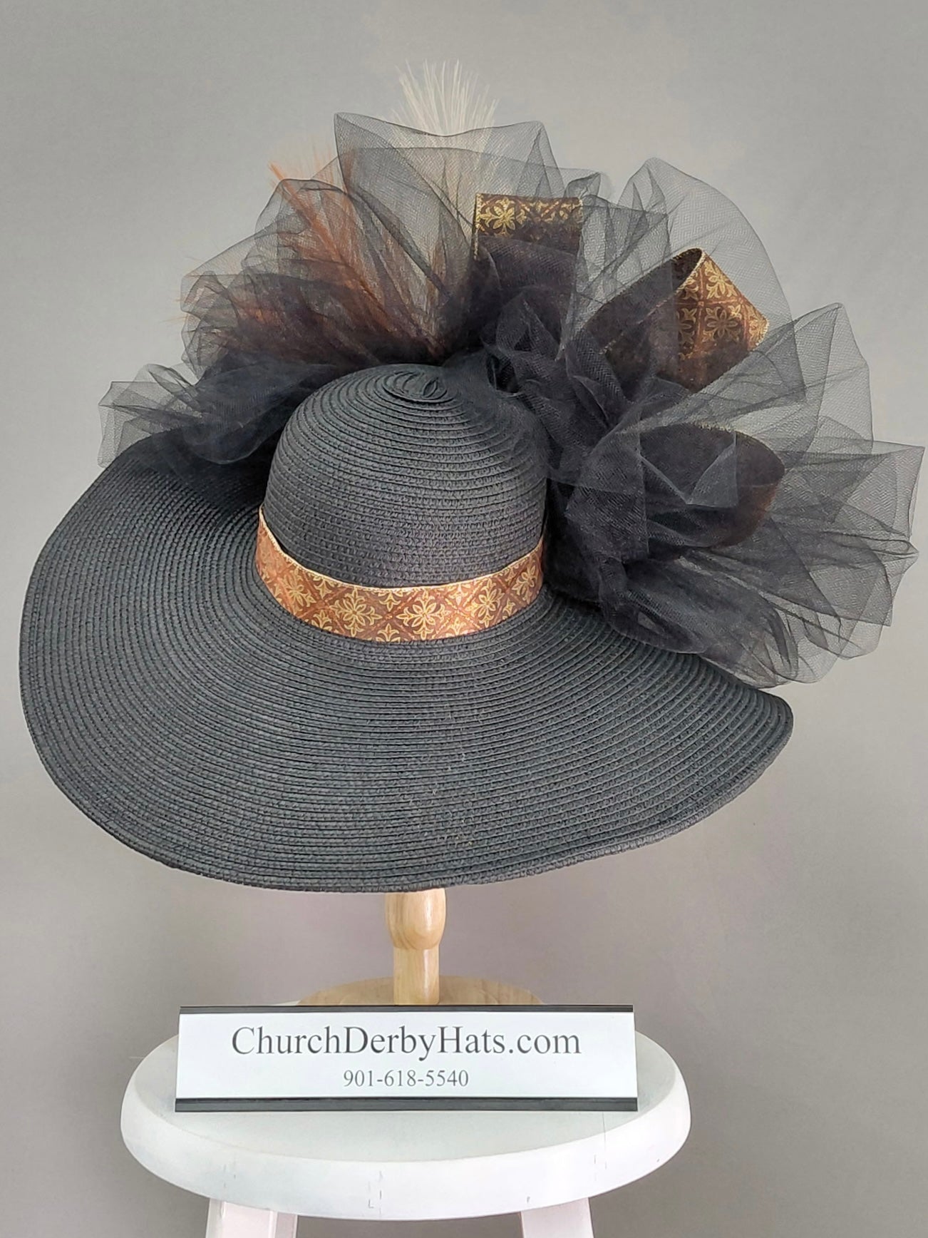 Mandela Black Brown - Kentucky Derby Hat - Church Hat