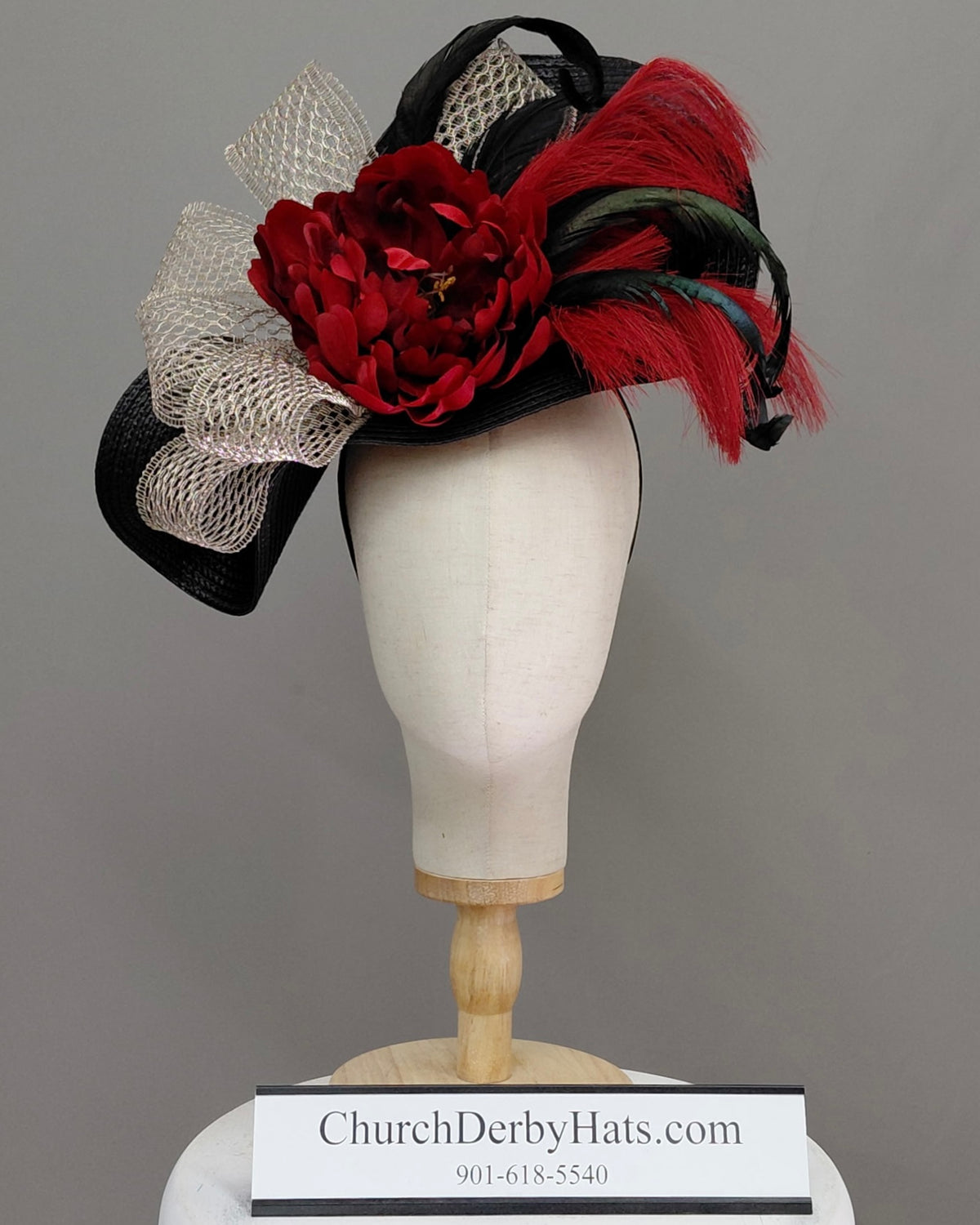 Ruby Fascinator on Headband