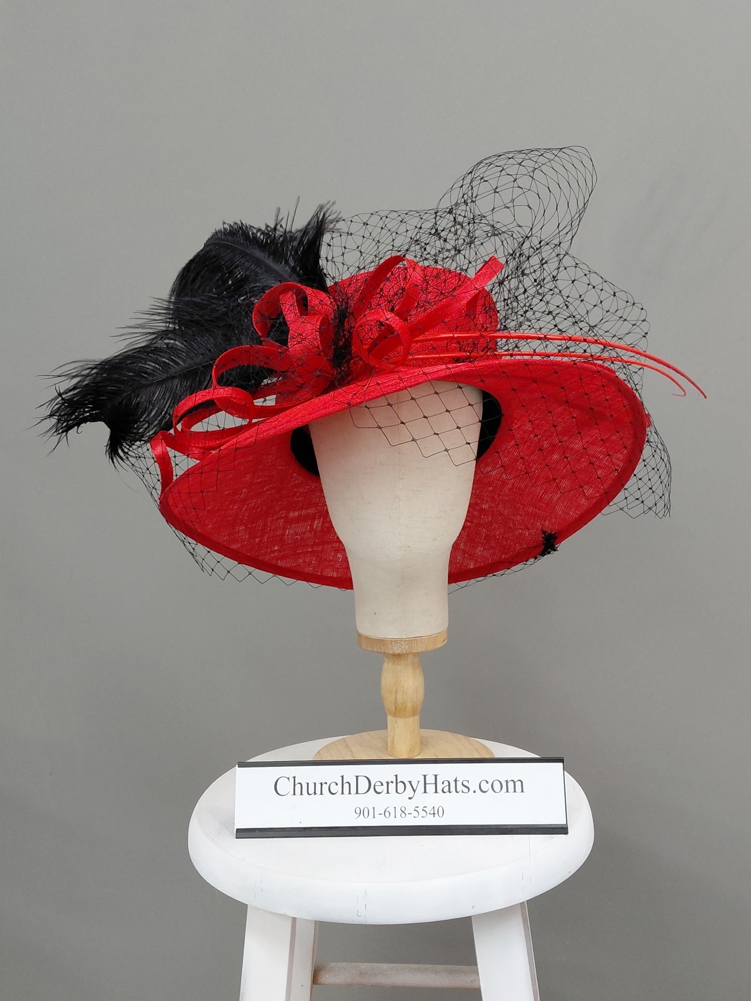 Pepper - Red Black Sinamay Hat