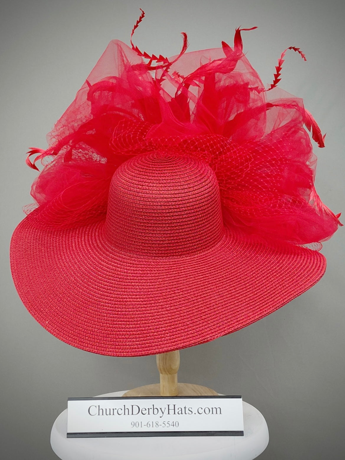Ruby Red - Church Derby Hat