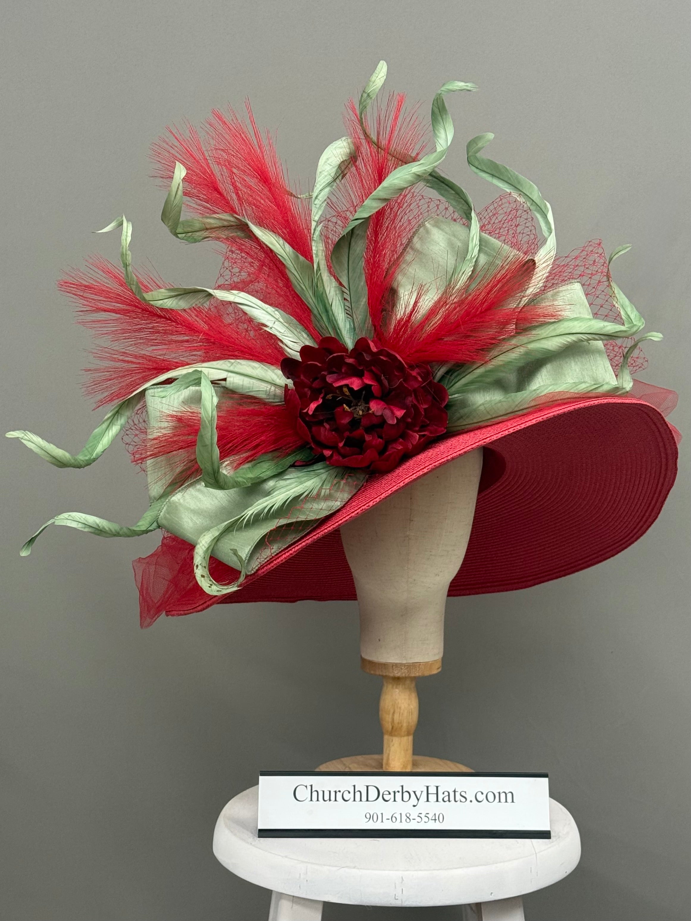 Adrienne Red - Kentucky Derby Hat