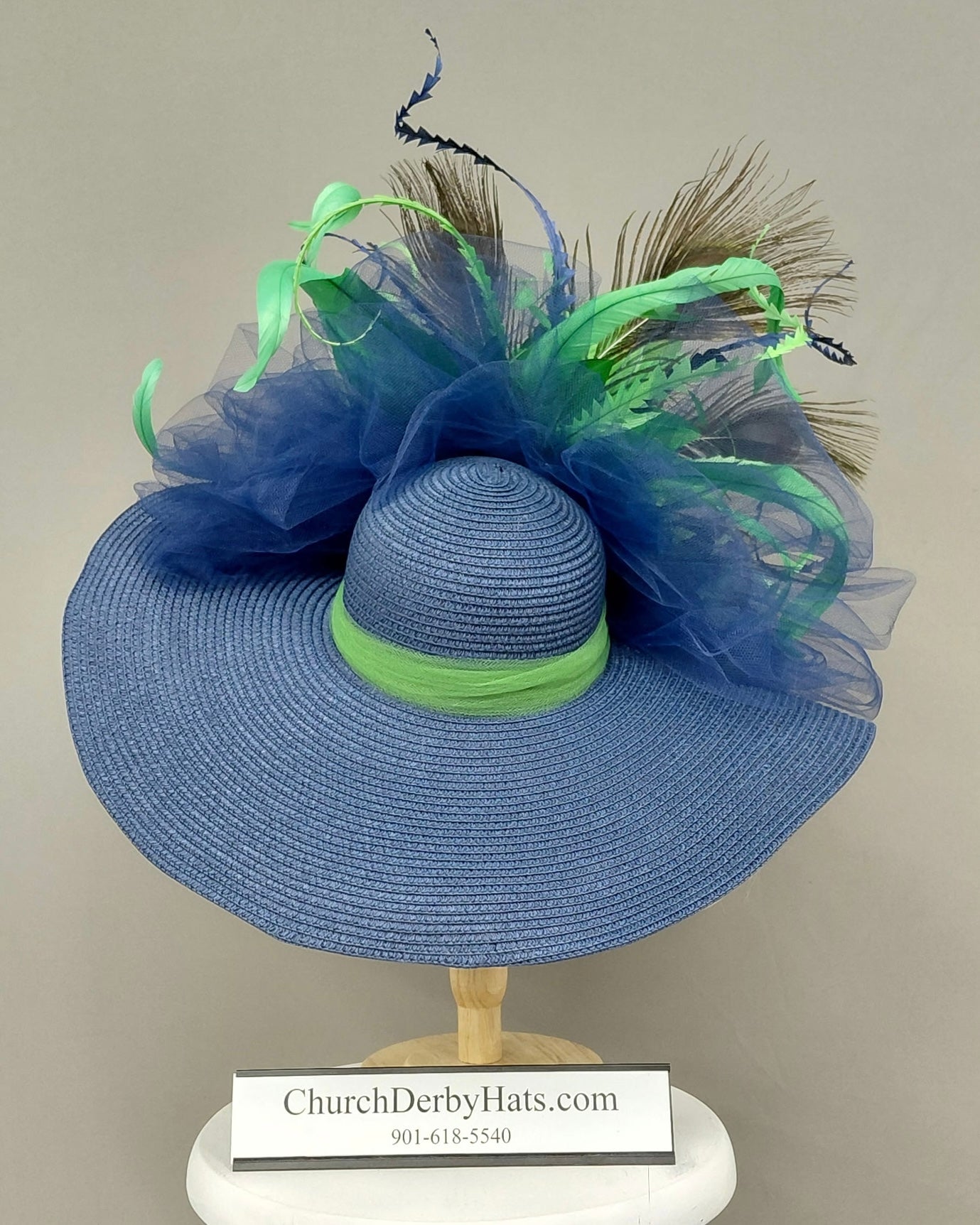 Kingsington Navy Green - Kentucky Derby Hat