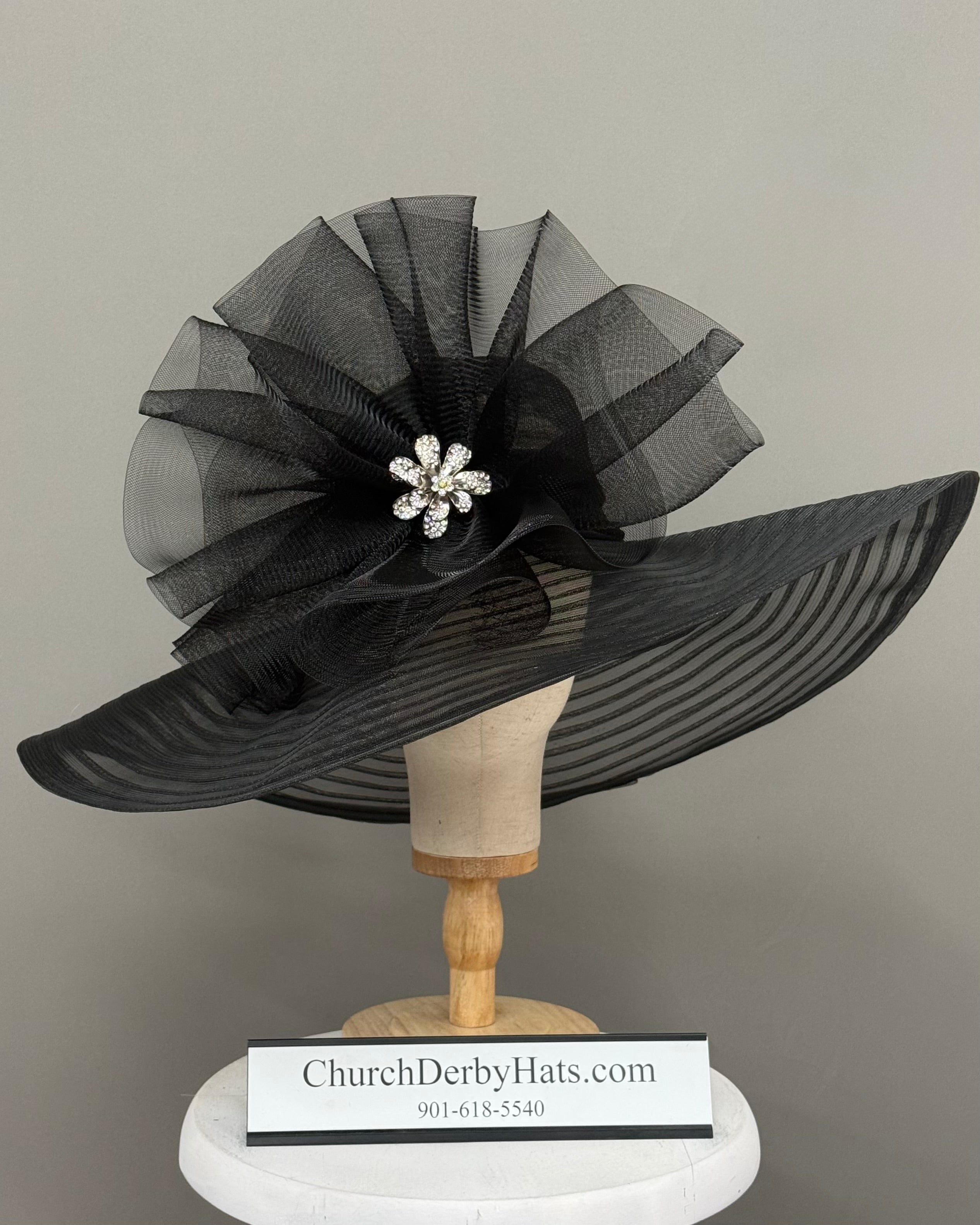 Stella Ray - Black Kentucky Derby Hat - Church Hat