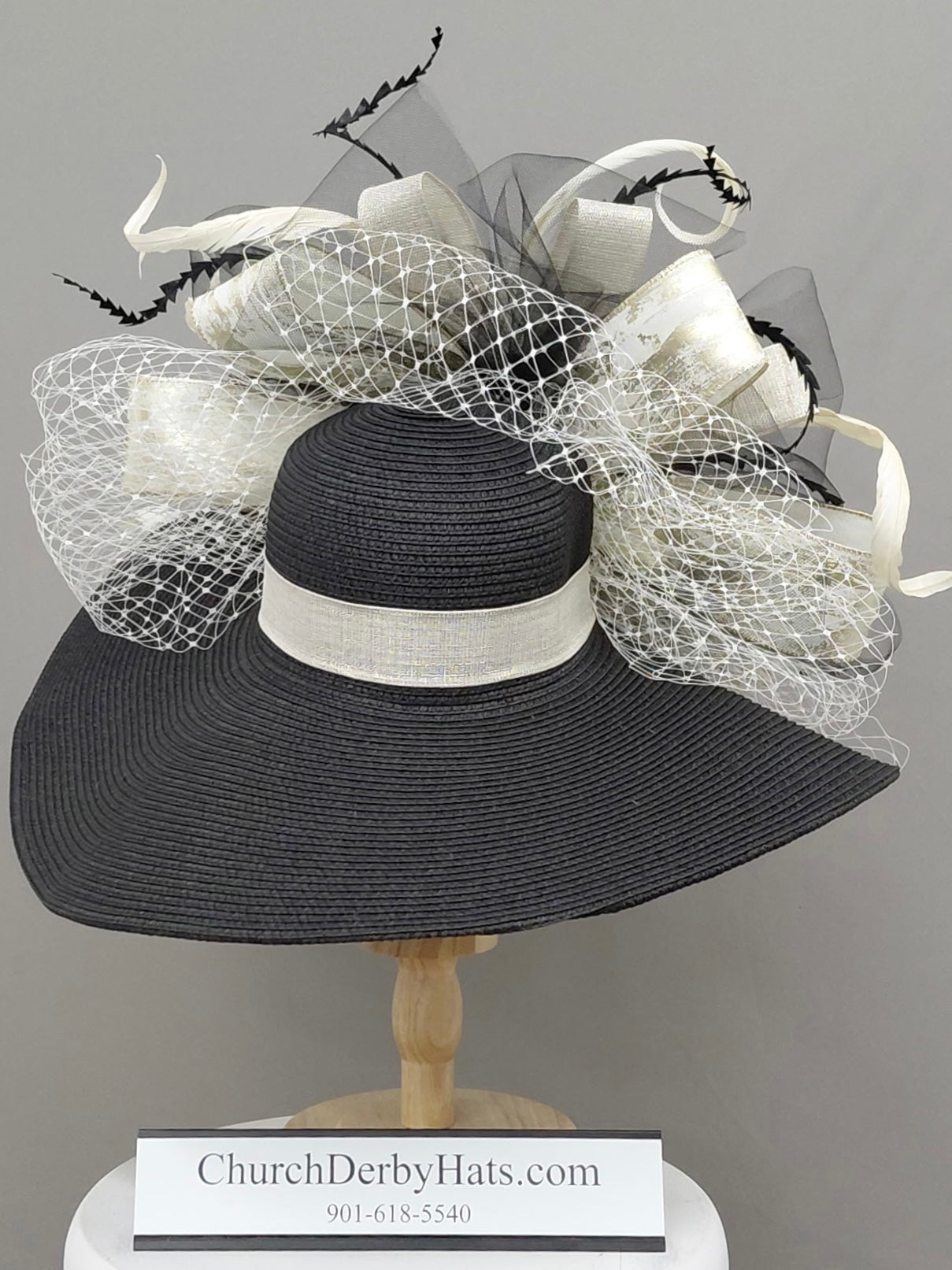 Anola Balck Ivory - Kentucky Derby Hat