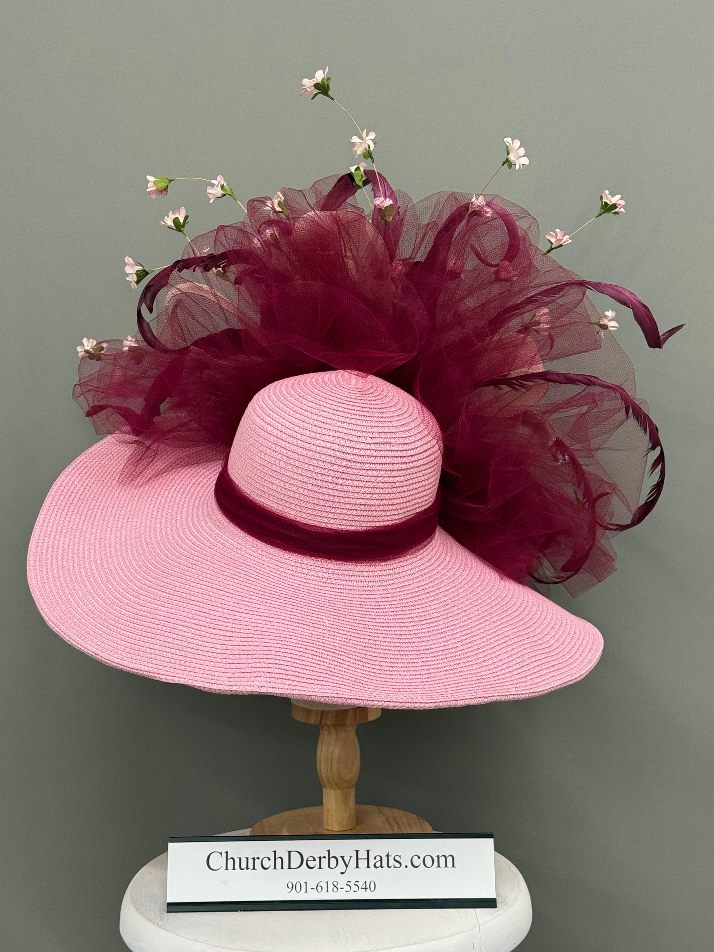 Lara Pink Wine - Kentucky Derby Hat