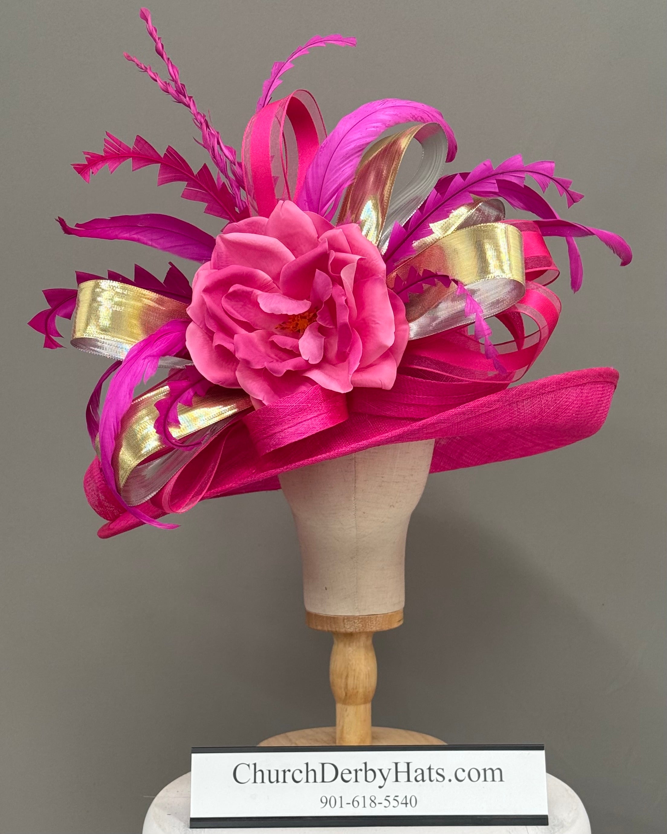 Stella Fuchsia Pink - Kentucky Derby Hat - Church Hat