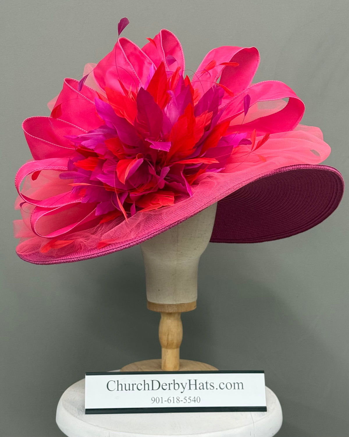 Melody Red Fuchsia - Kentucky Derby Hat