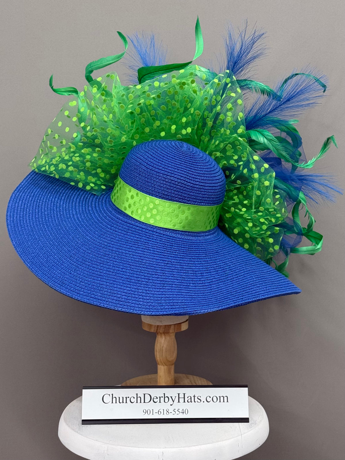 Wowzers Blue Green - Kentucky Derby Hat
