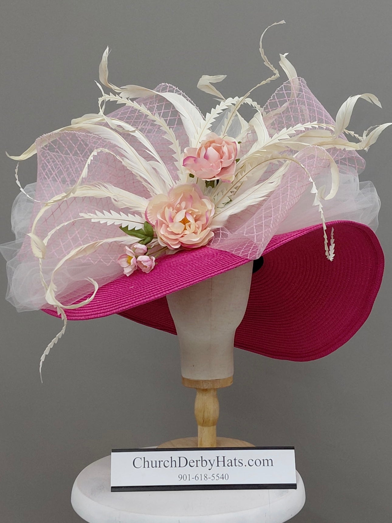 Whitney Pink - Church Derby - Kentucky Derby Hat