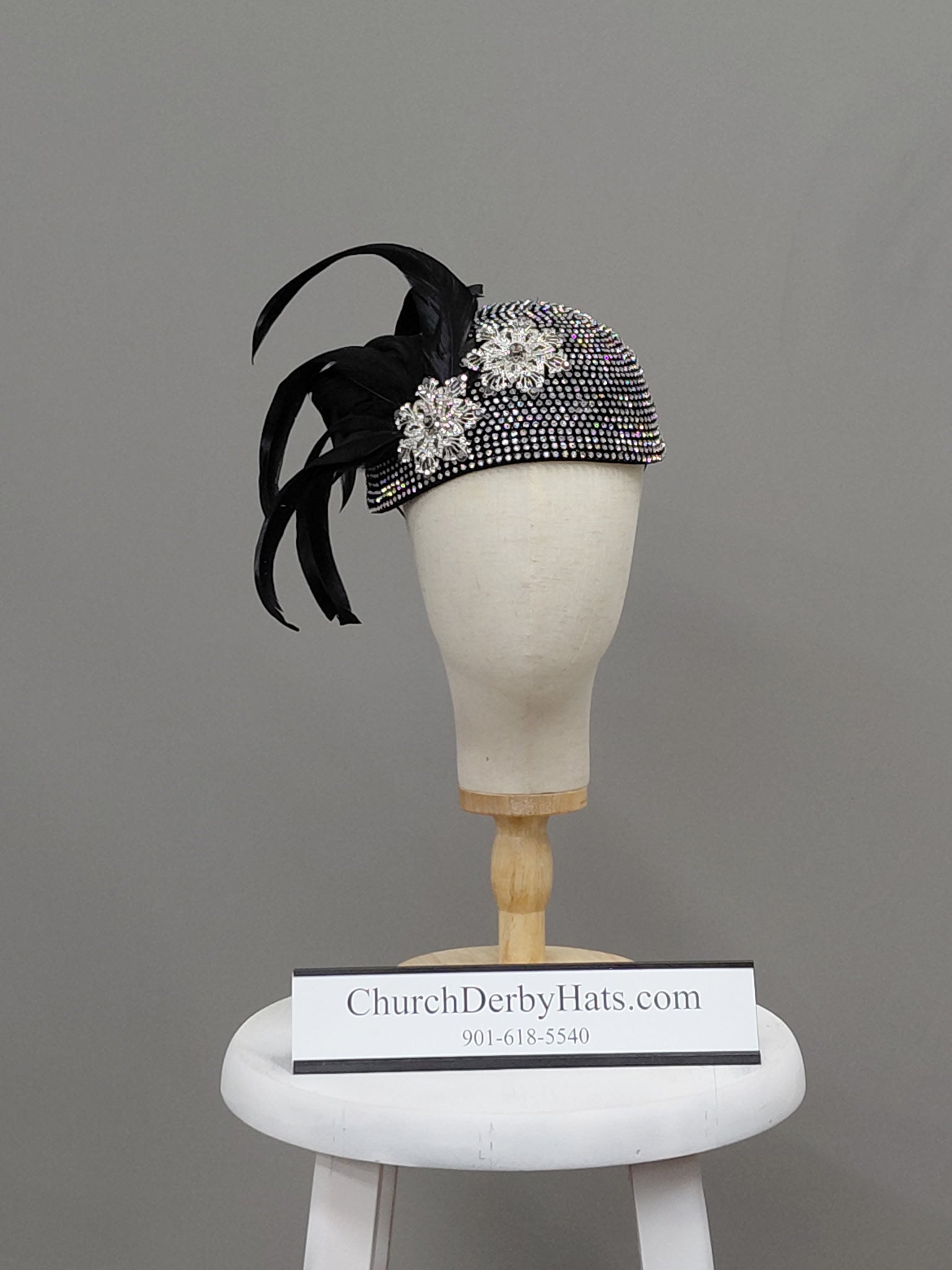 Beaded Fascinator Cap - Church Derby Hat