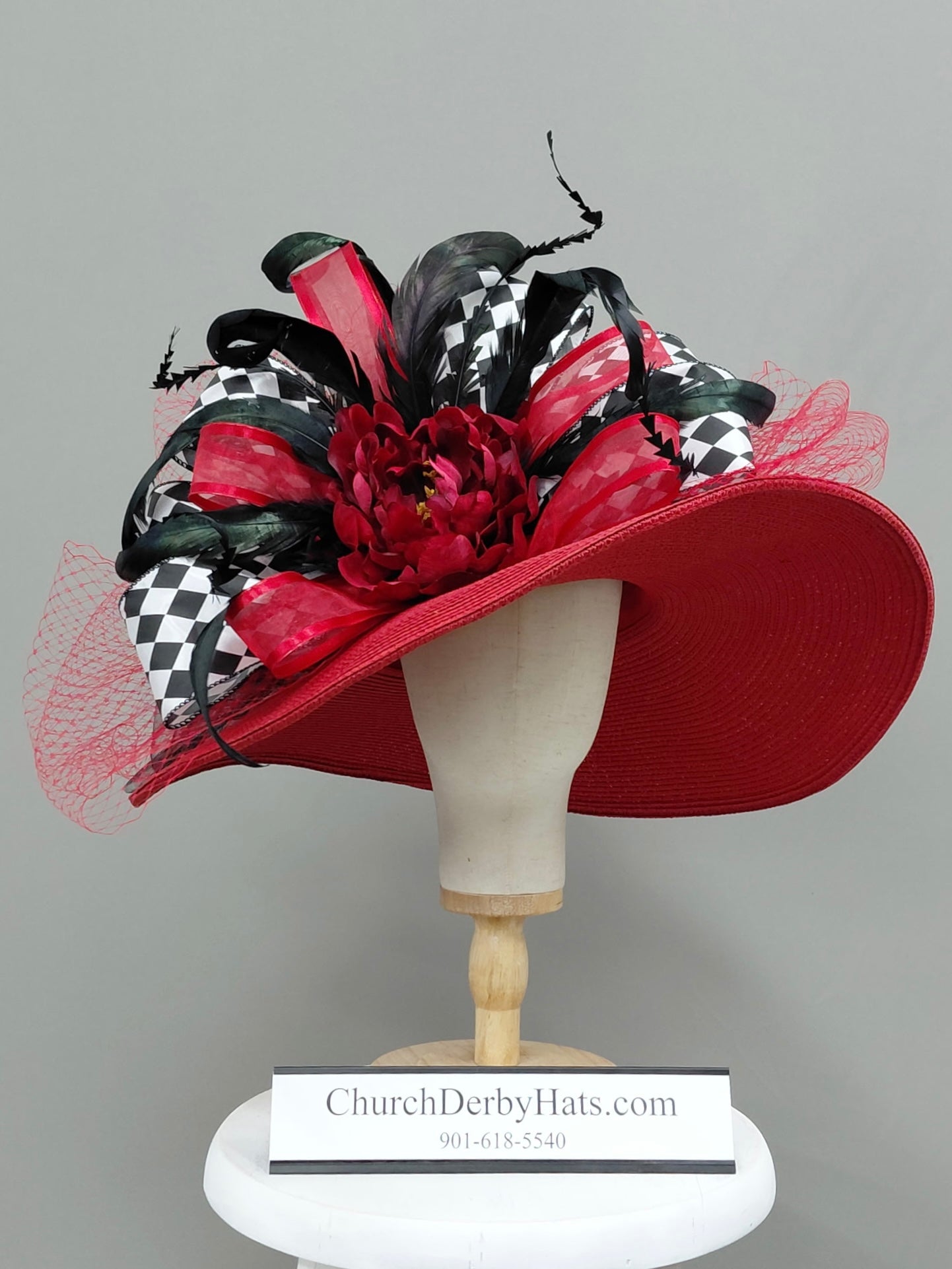 Spades - Kentucky Derby Hat - Red Church Derby Hat